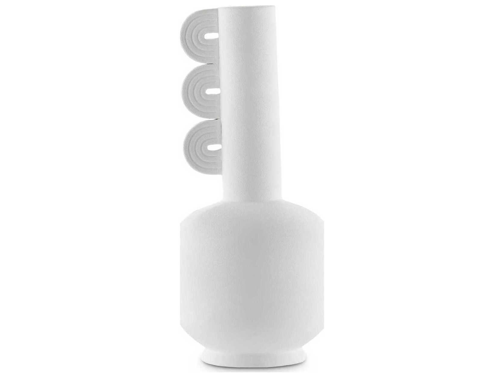 Currey & Company Happy-40 Textured White Three Wings Vase