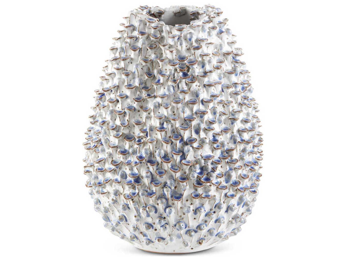 Currey & Company Milione Blue / White 11" Vase