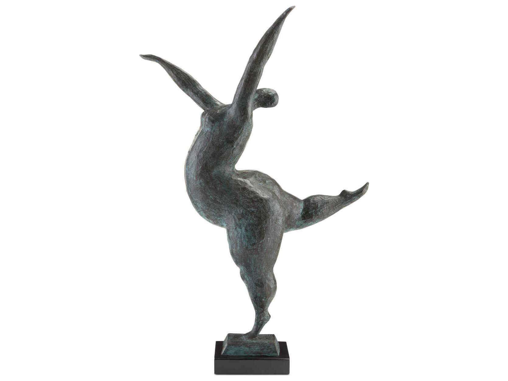 Currey & Company Green / Black Butterfly Ballerina Sculpture