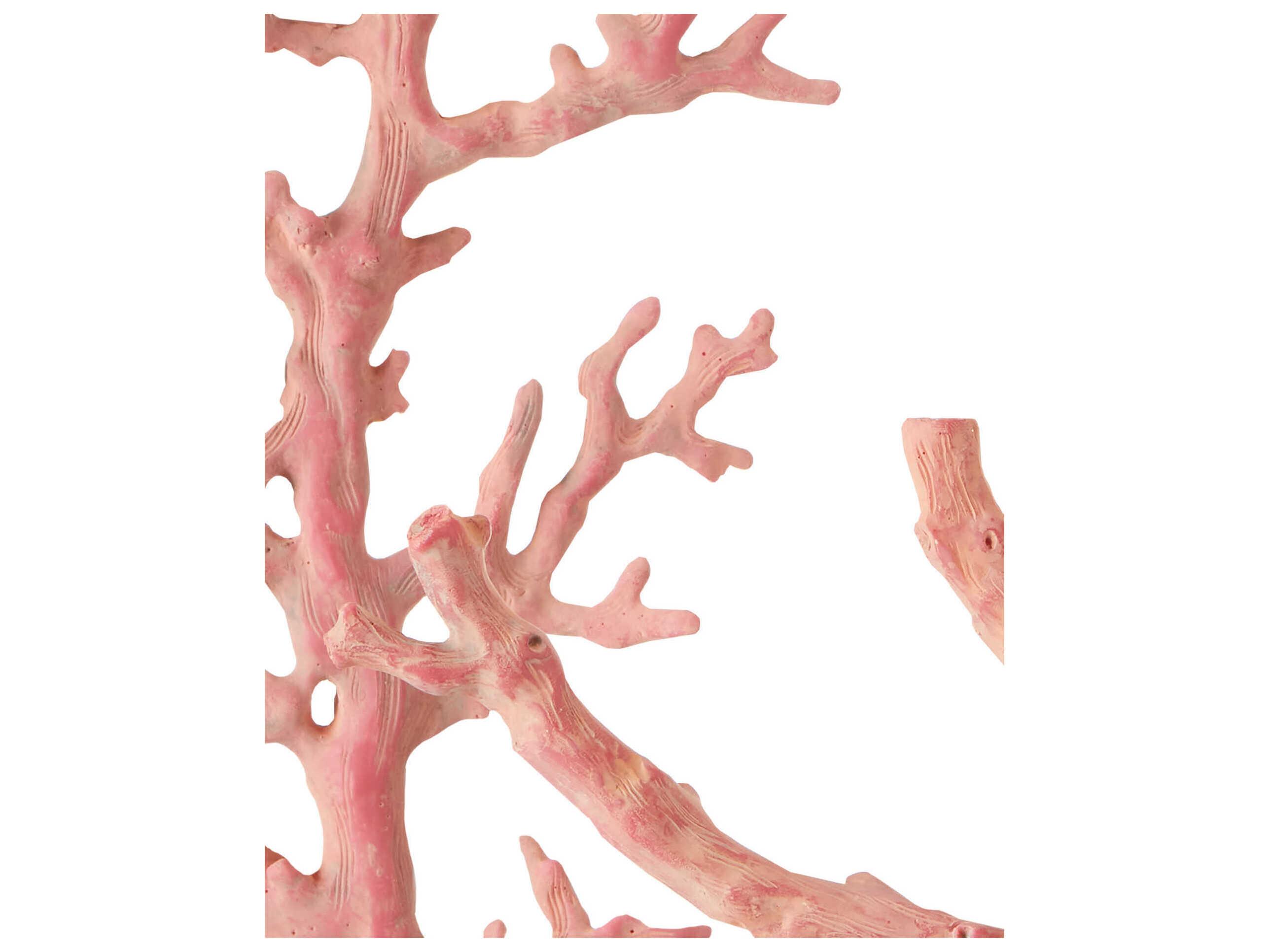 Currey & Company Antique Red / Pale Pink Black Coral Branches Sculpture Set of 3