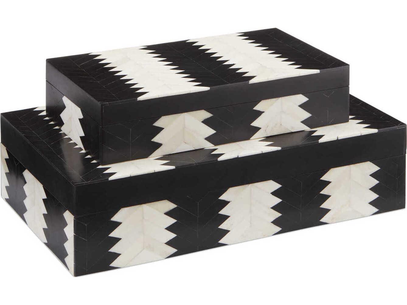 Currey & Company Arrow Black / White / Natural Box Set of 2