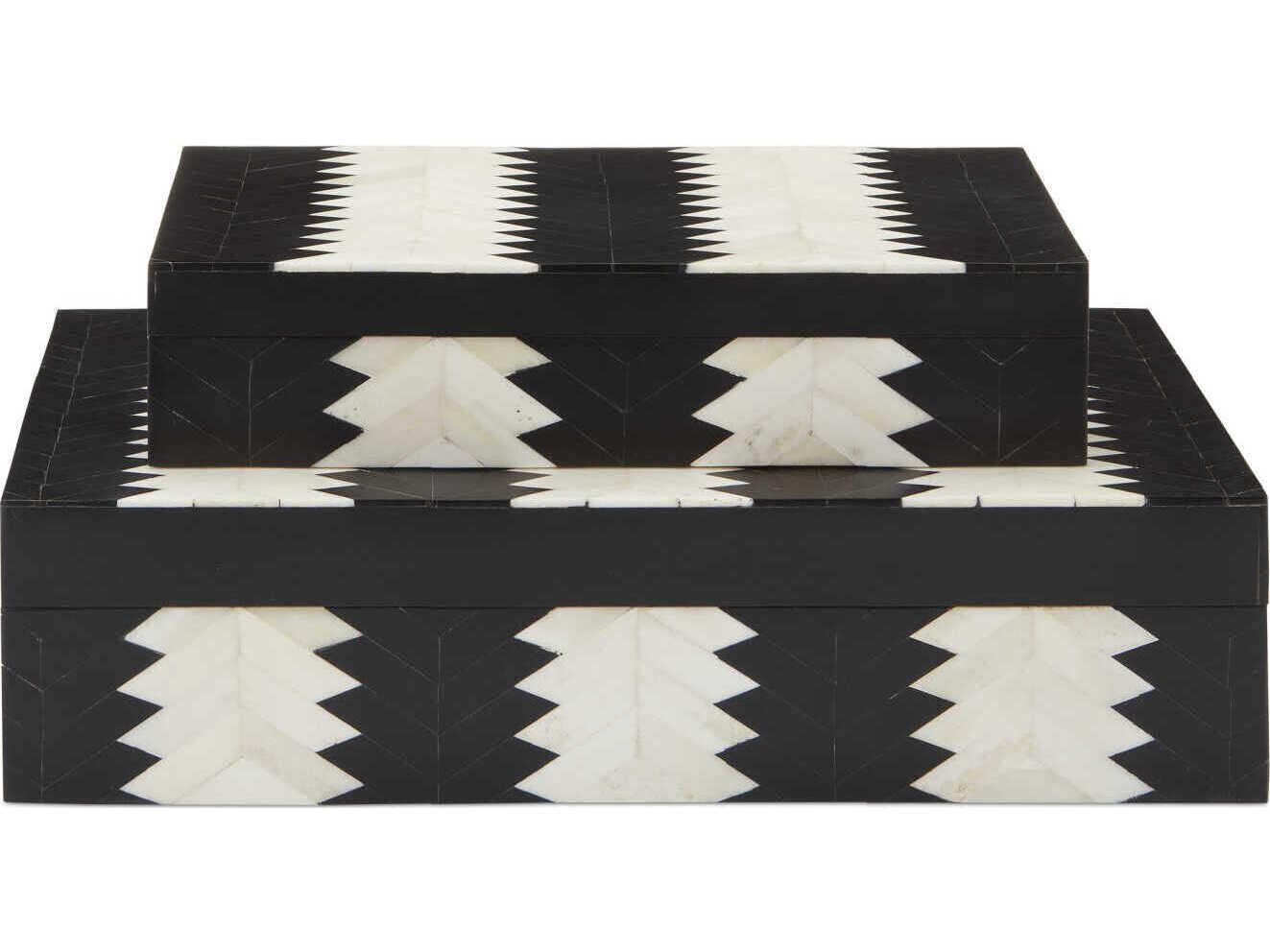 Currey & Company Arrow Black / White / Natural Box Set of 2