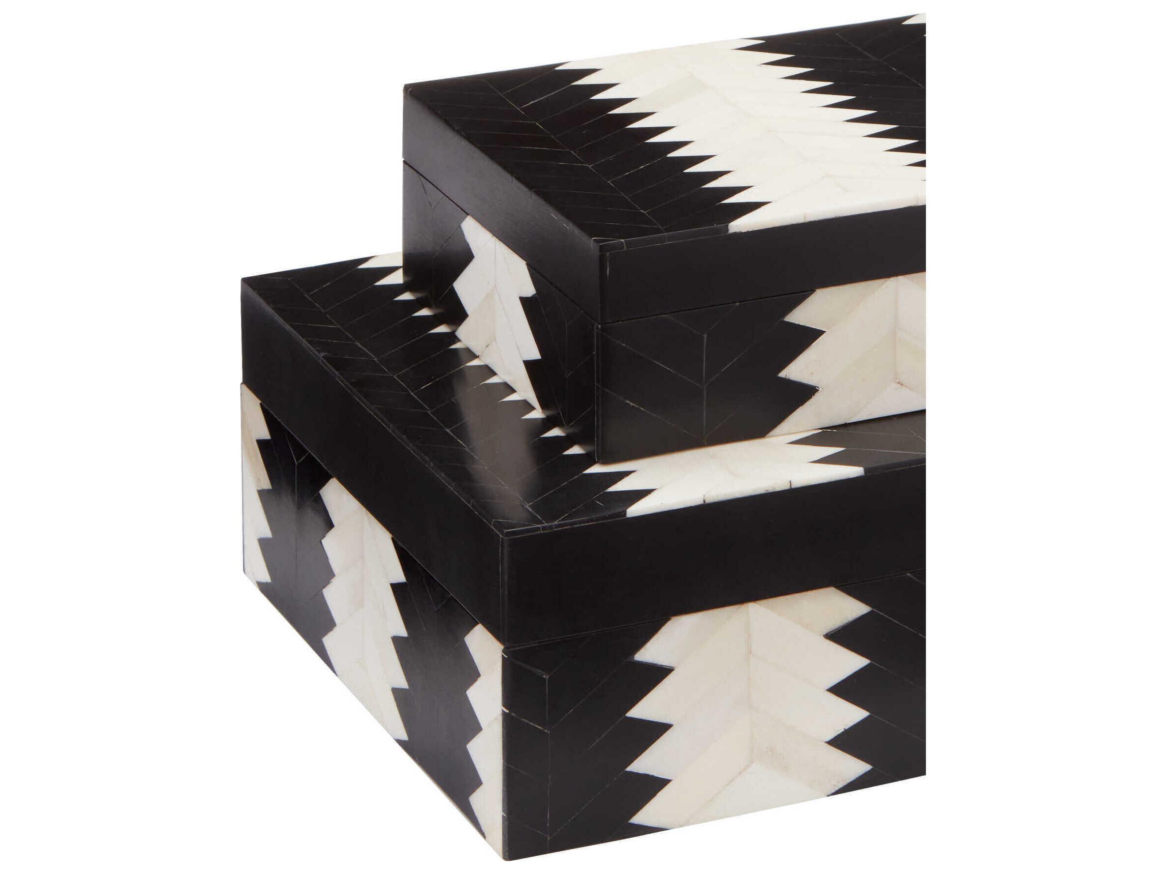 Currey & Company Arrow Black / White / Natural Box Set of 2