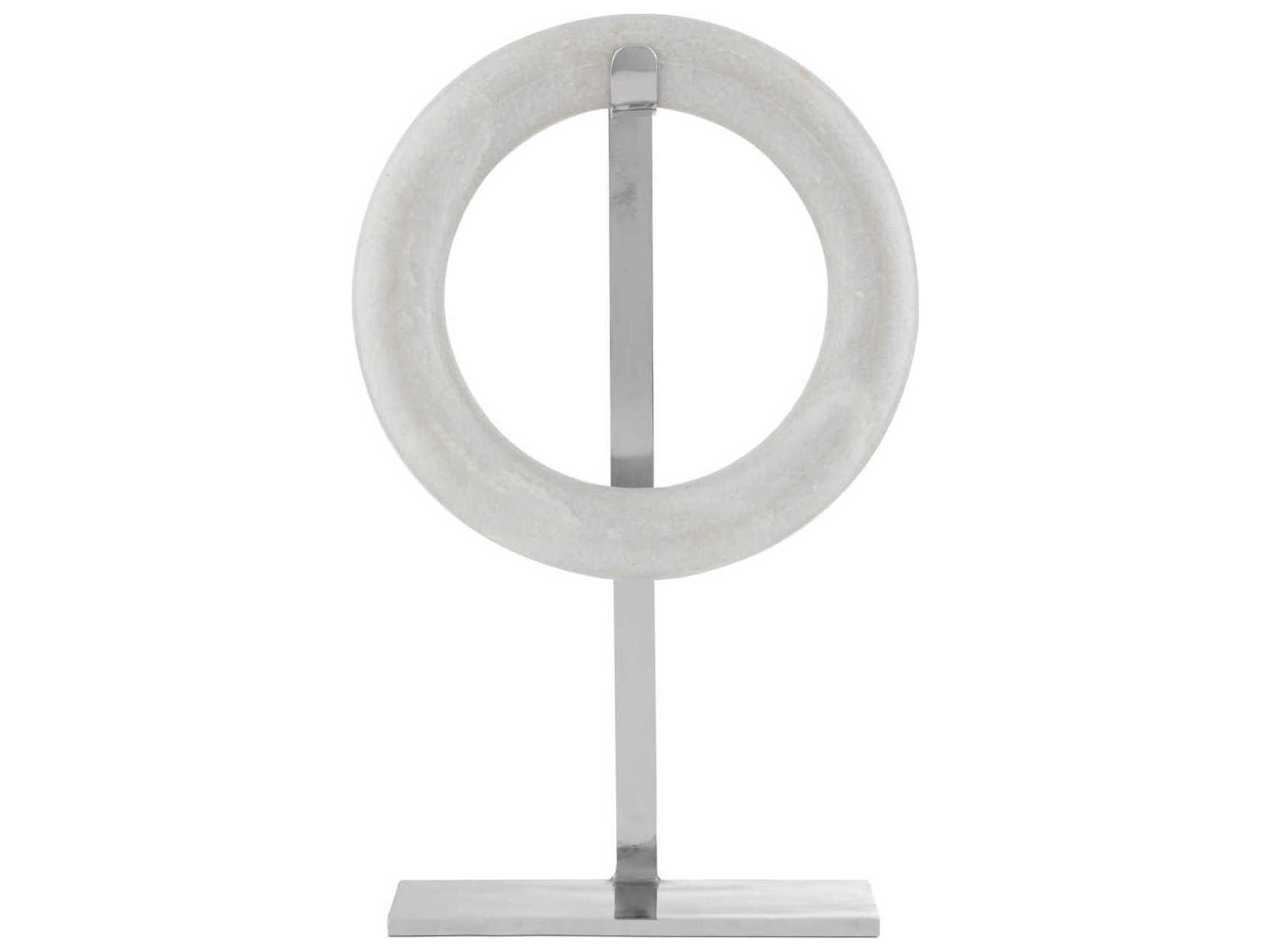 Currey & Company Nickel / White Circle of Life Sculpture