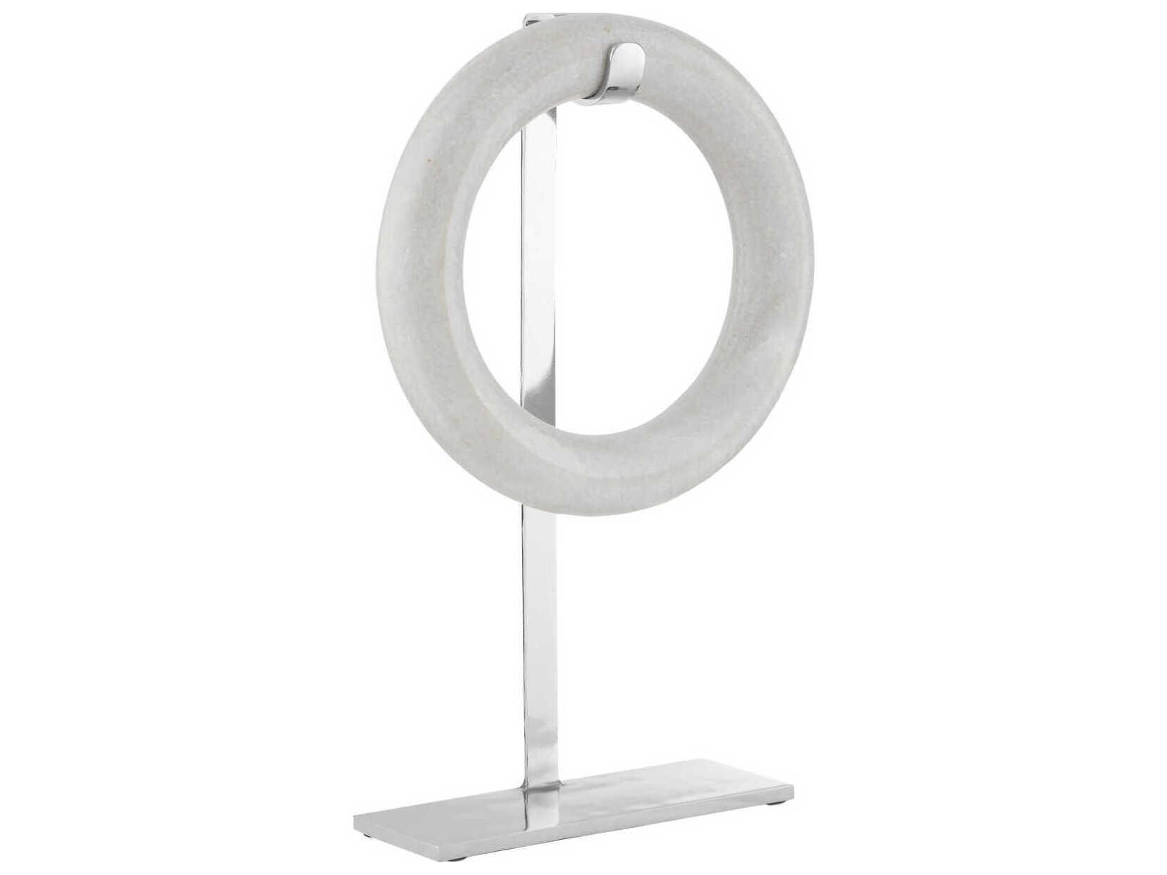 Currey & Company Nickel / White Circle of Life Sculpture