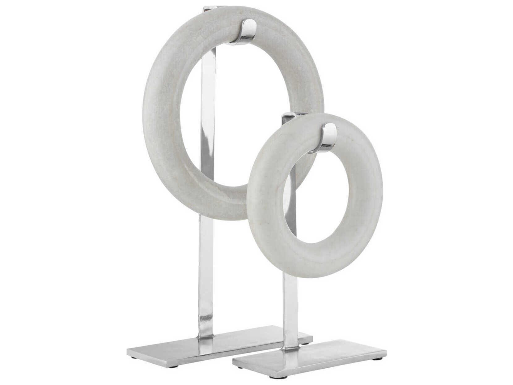 Currey & Company Nickel / White Circle of Life Sculpture