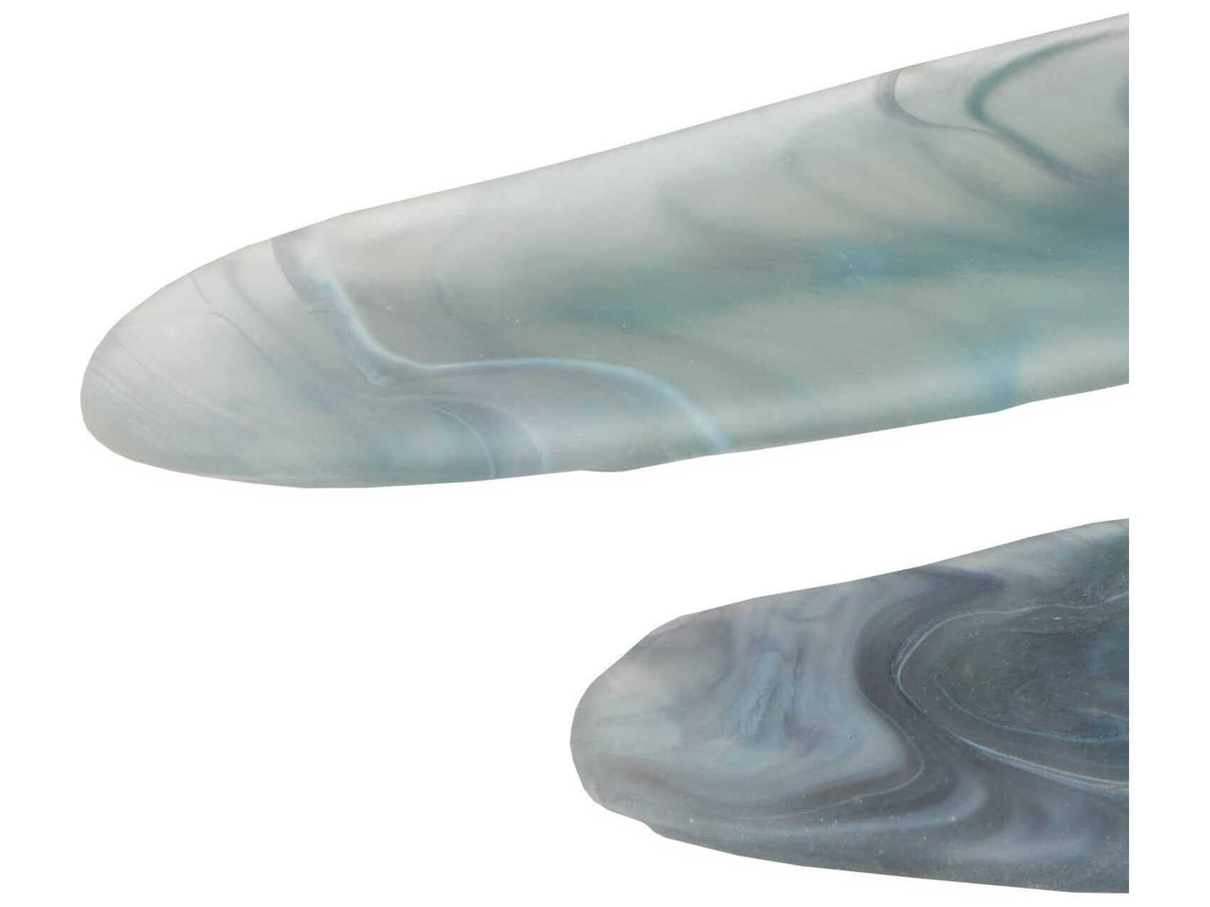 Currey & Company Midnight Blue / Frosted Serving Tray Set of 2