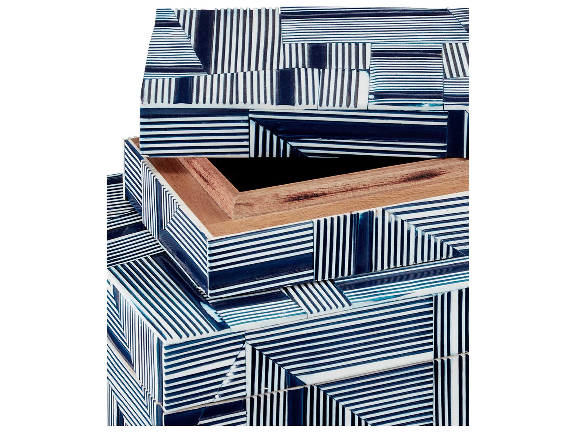Currey & Company Cade Blue / White Box Set of 2