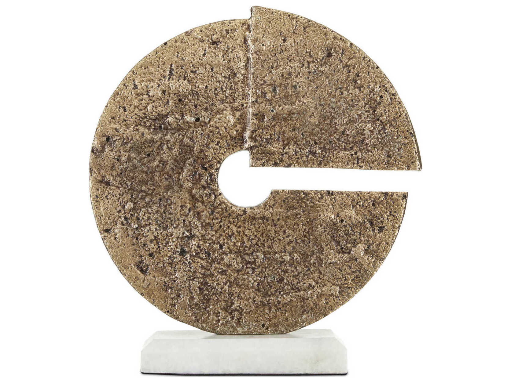 Currey & Company Aged Brass / White Daman Sculpture