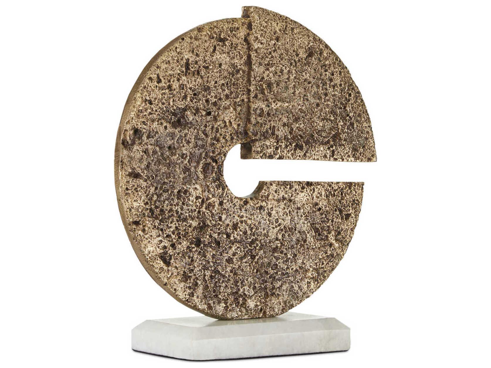 Currey & Company Aged Brass / White Daman Sculpture