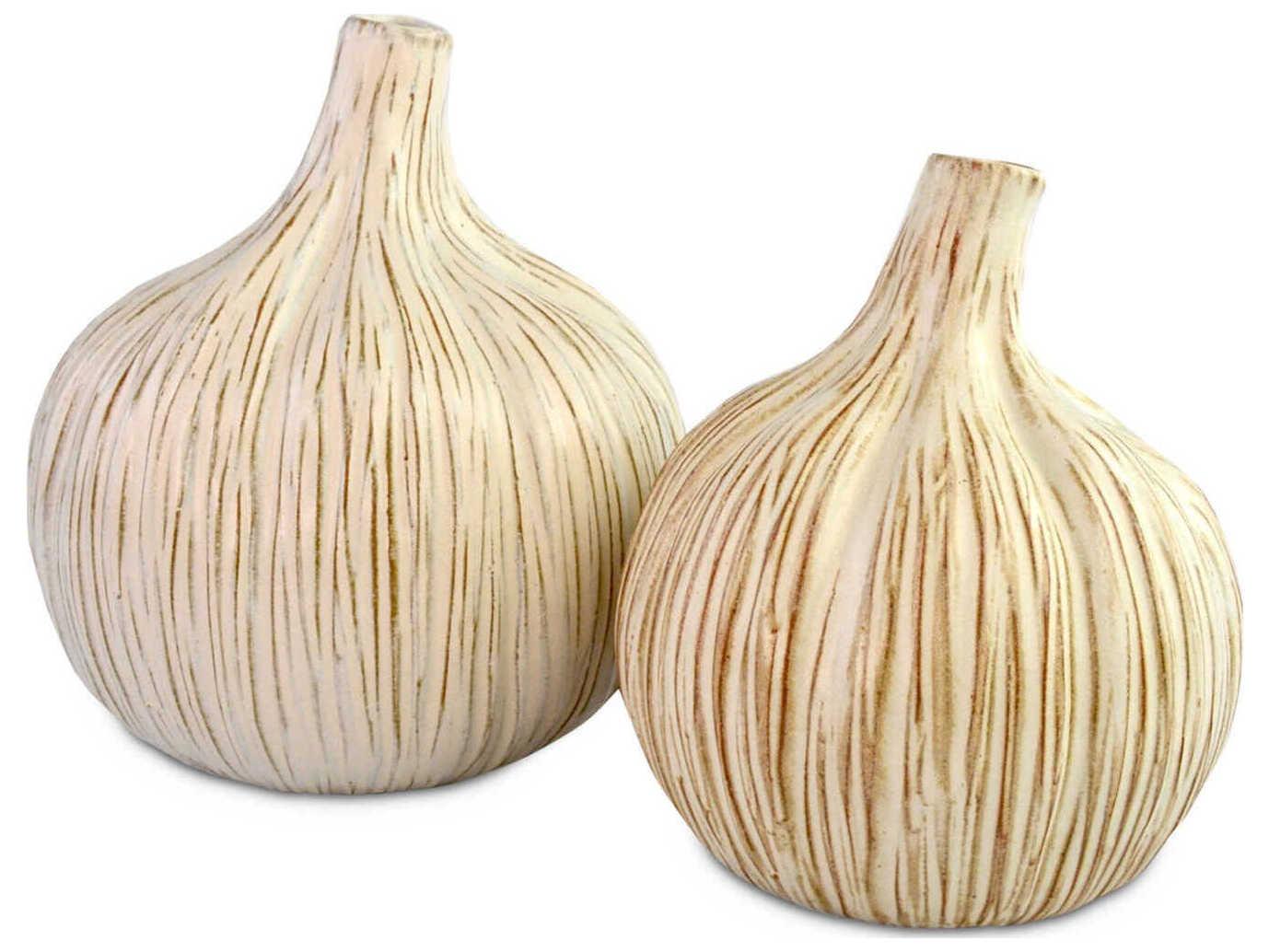 Currey & Company Milky White 7" High Garlic Bulb Sculpture