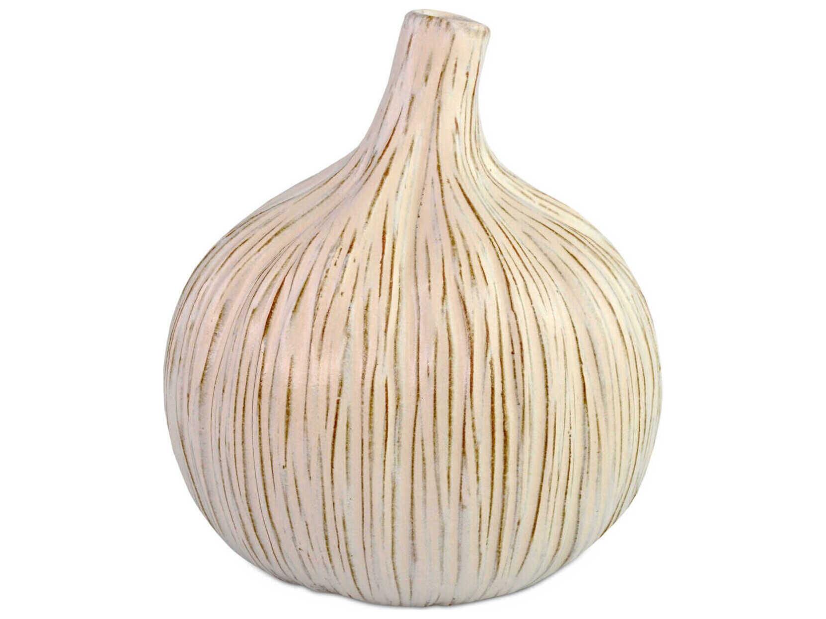 Currey & Company Milky White 8" High Garlic Bulb Sculpture