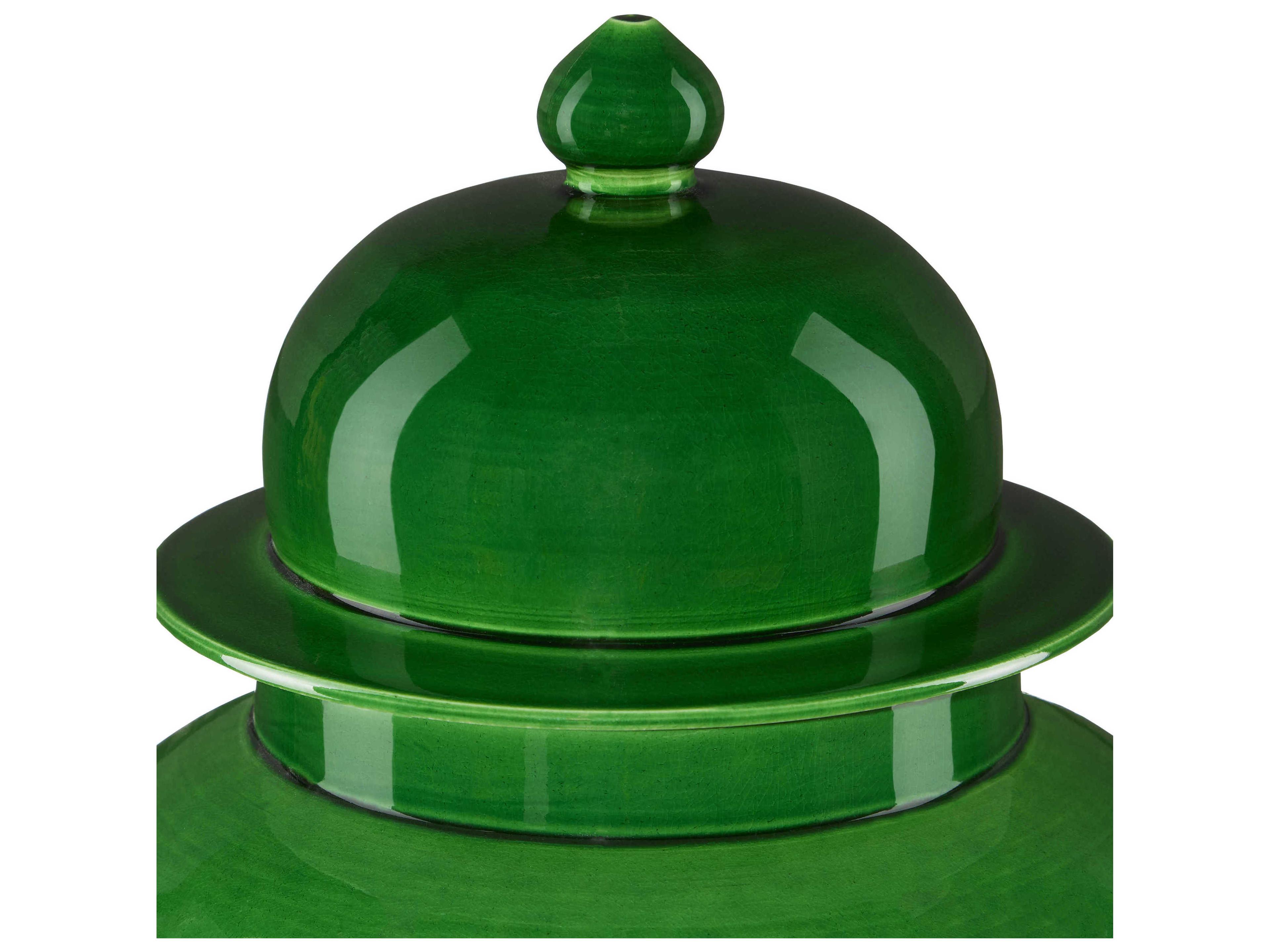 Currey & Company Imperial Green Temple Jar