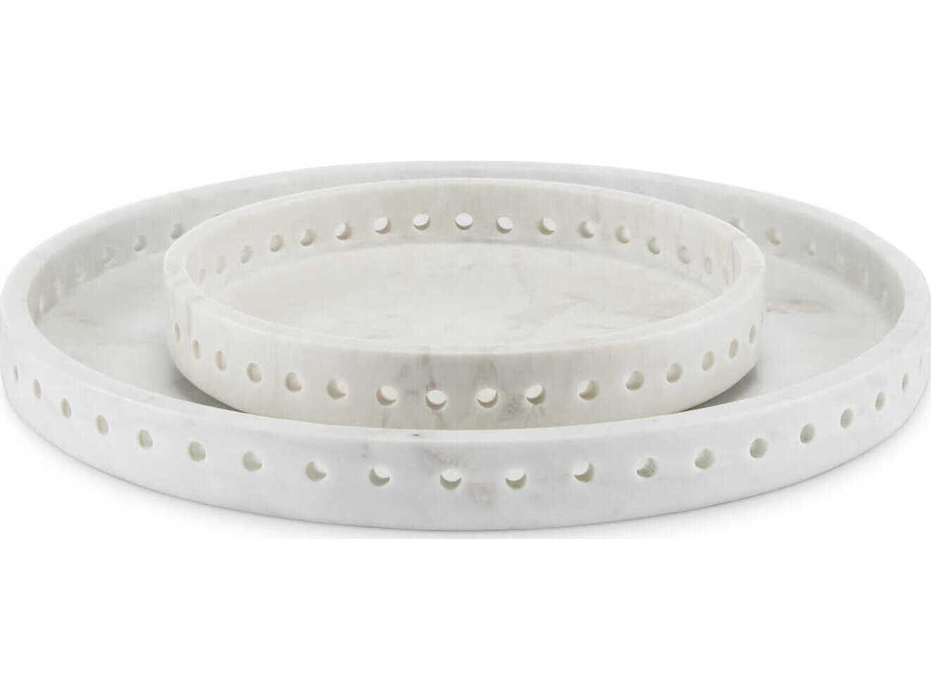 Currey & Company Freya White Serving 16" Tray