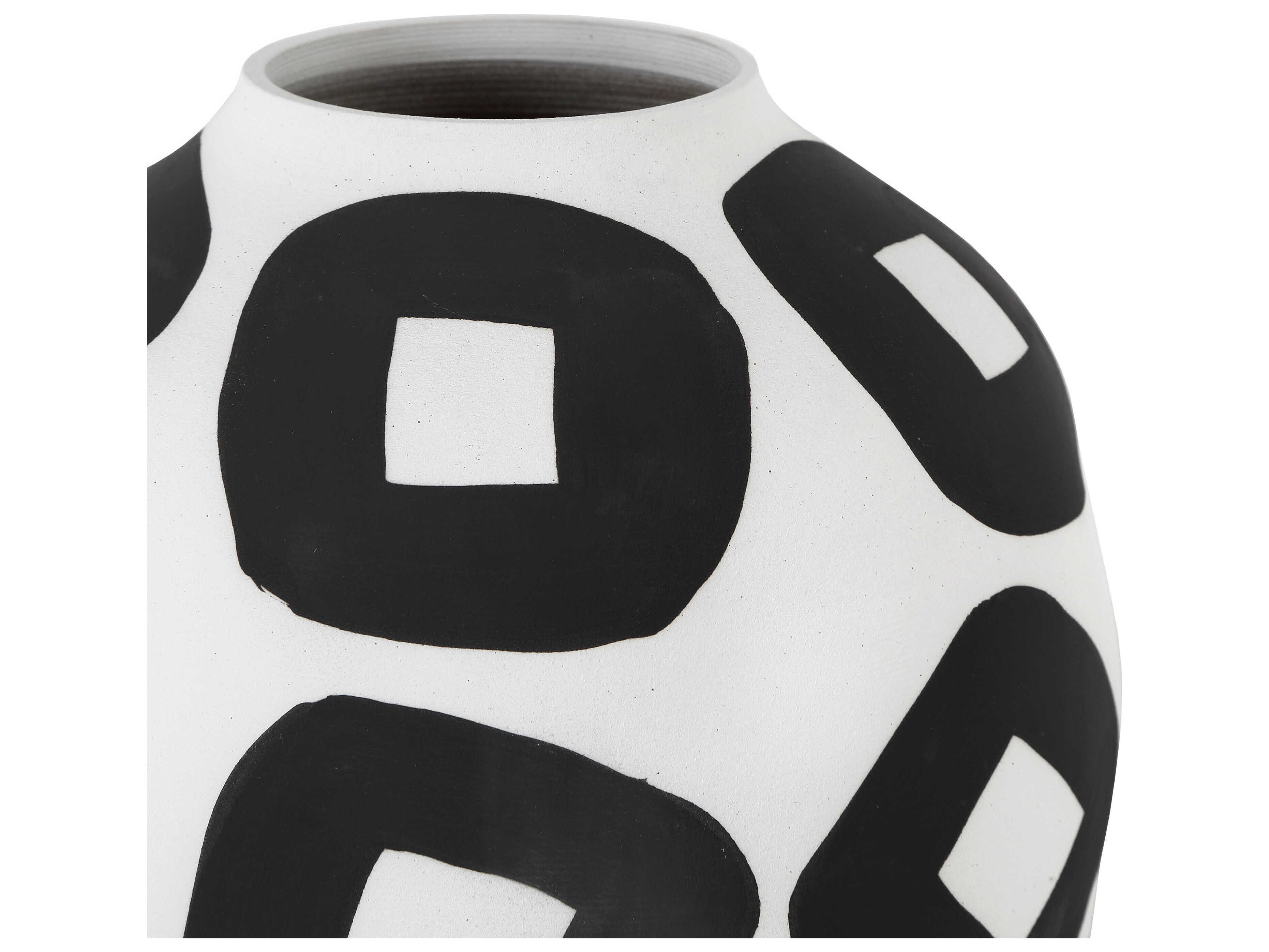 Currey & Company White / Black 10" High Pagliacci Vase