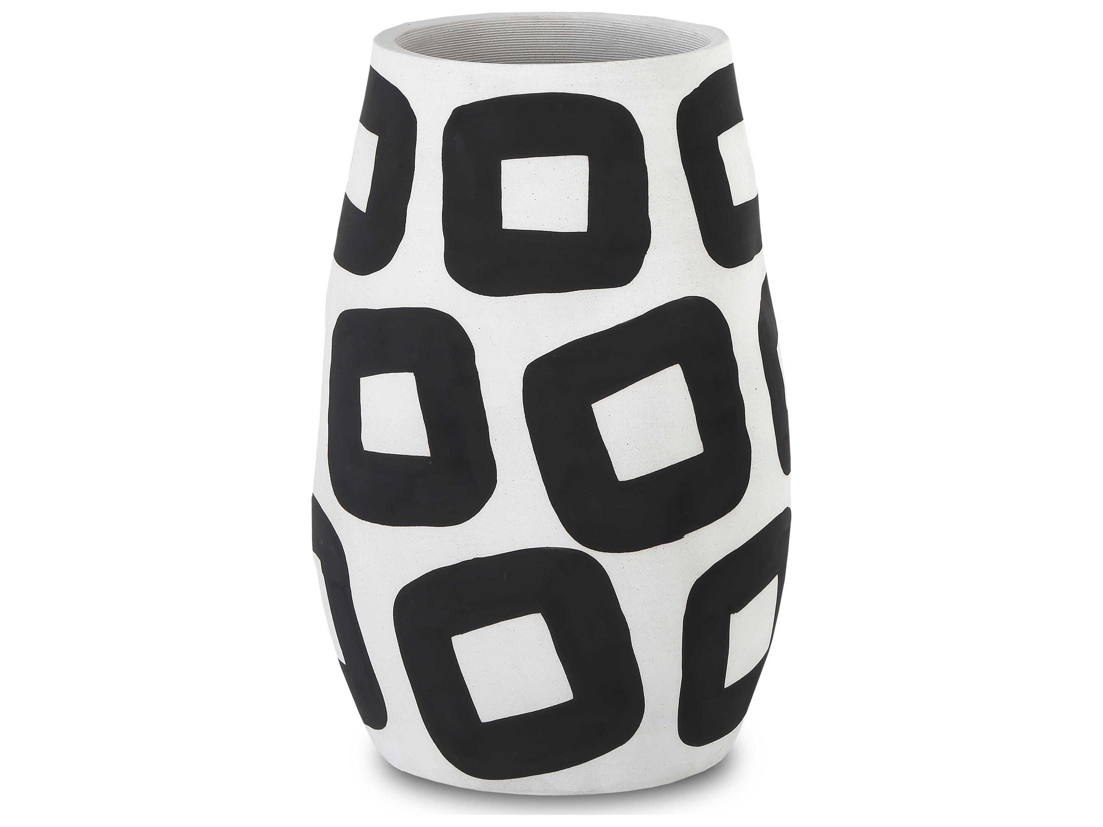 Currey & Company White / Black 14" High Pagliacci Vase