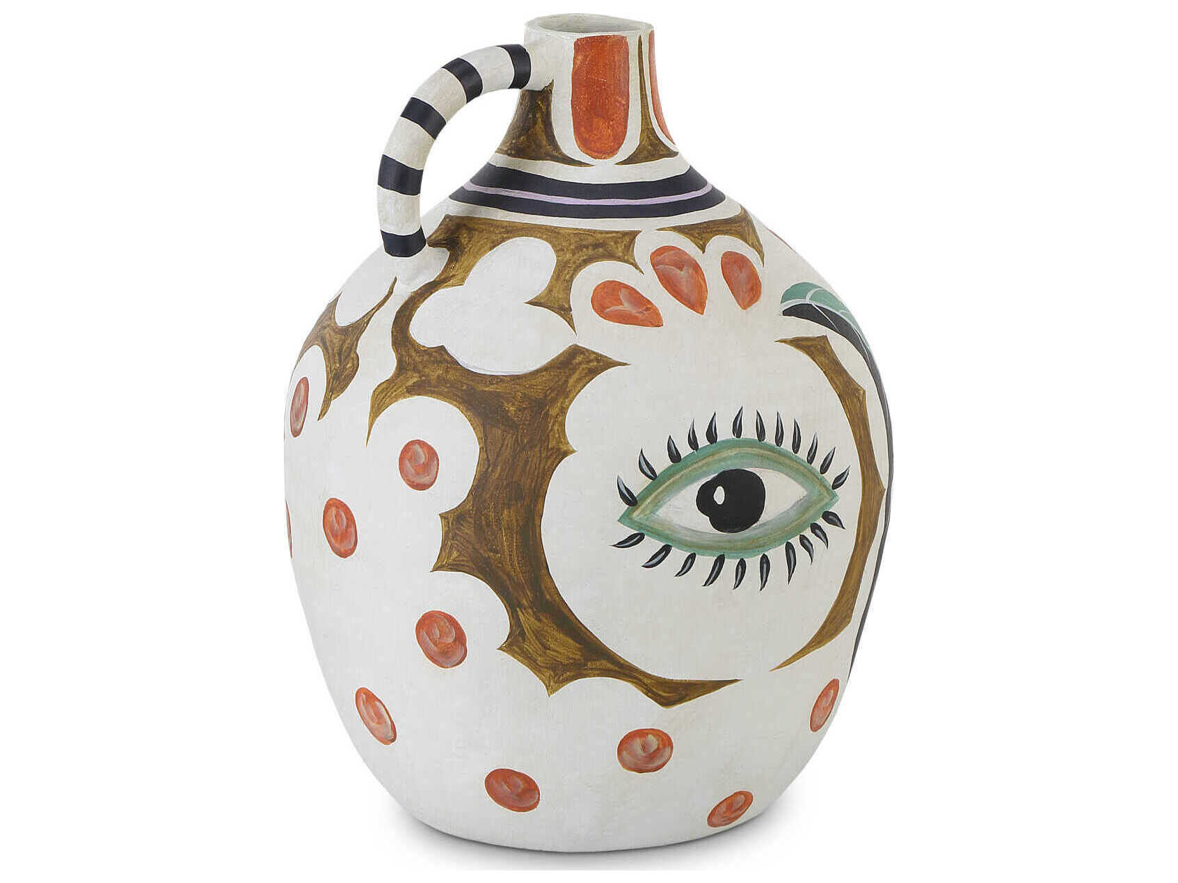 Currey & Company Multicolor Hamsa Demijohn Vase