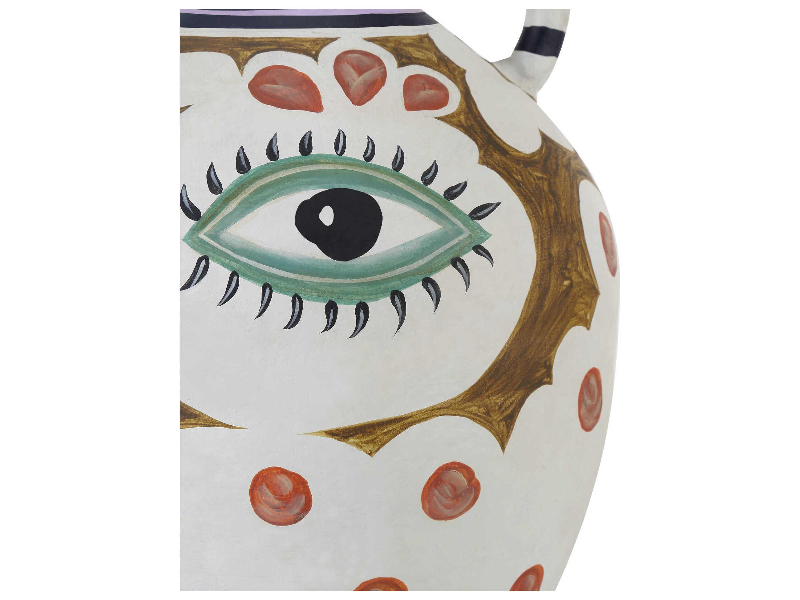 Currey & Company Multicolor Hamsa Demijohn Vase