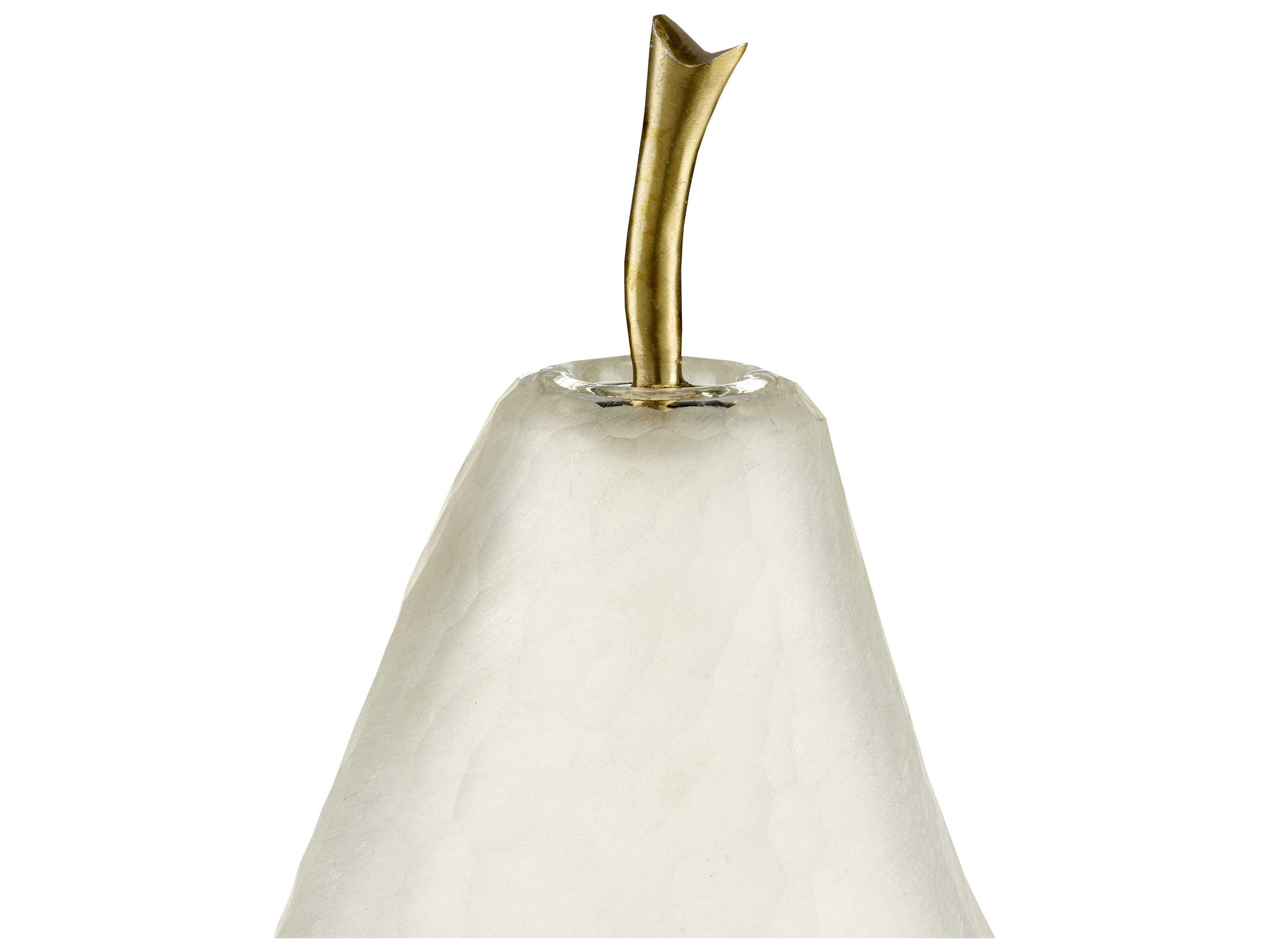 Currey & Company Matte Frost / Brass Pear Sculpture Set of 2