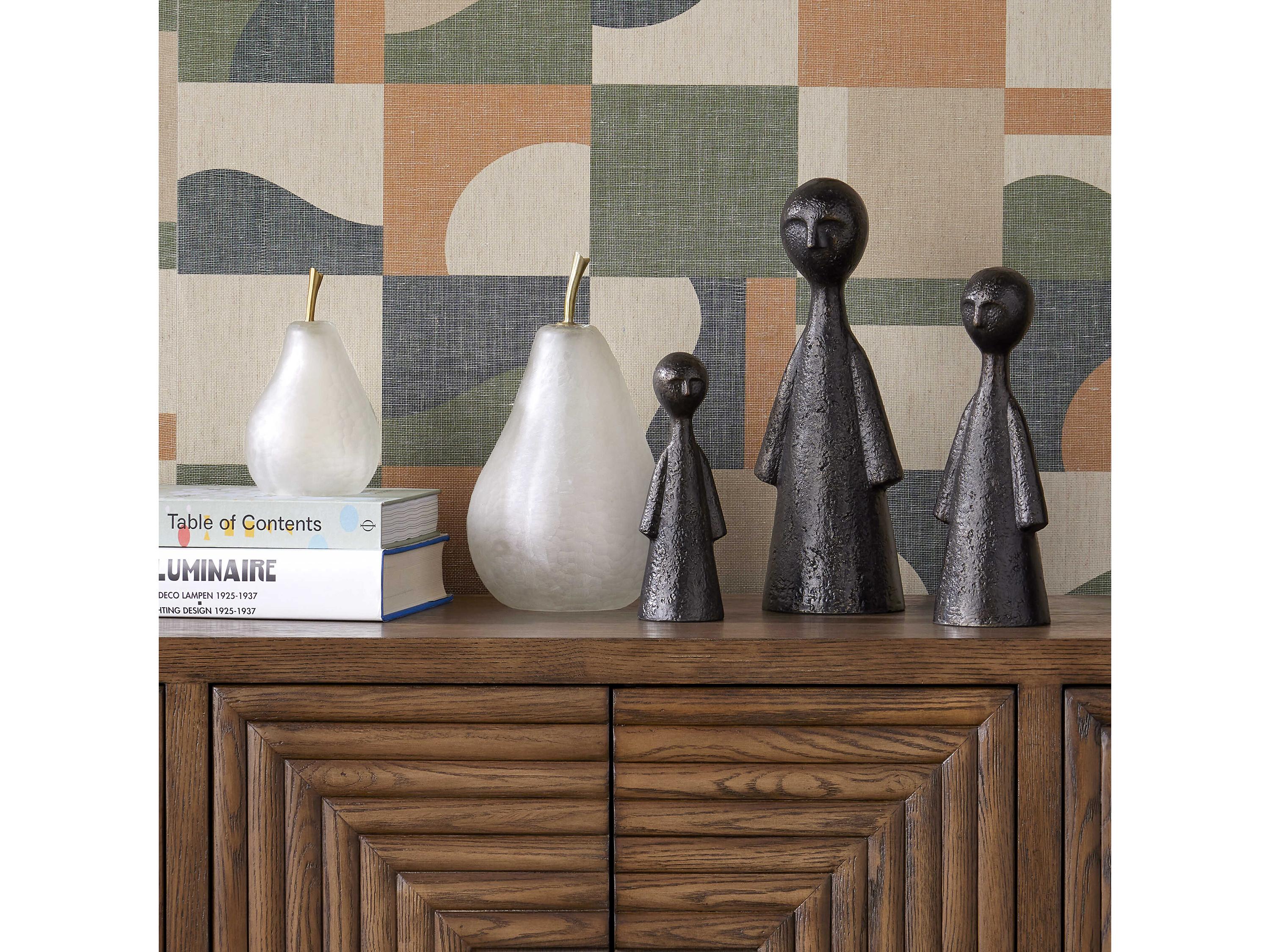 Currey & Company Bronze Ganav Figure Sculpture Set of 3