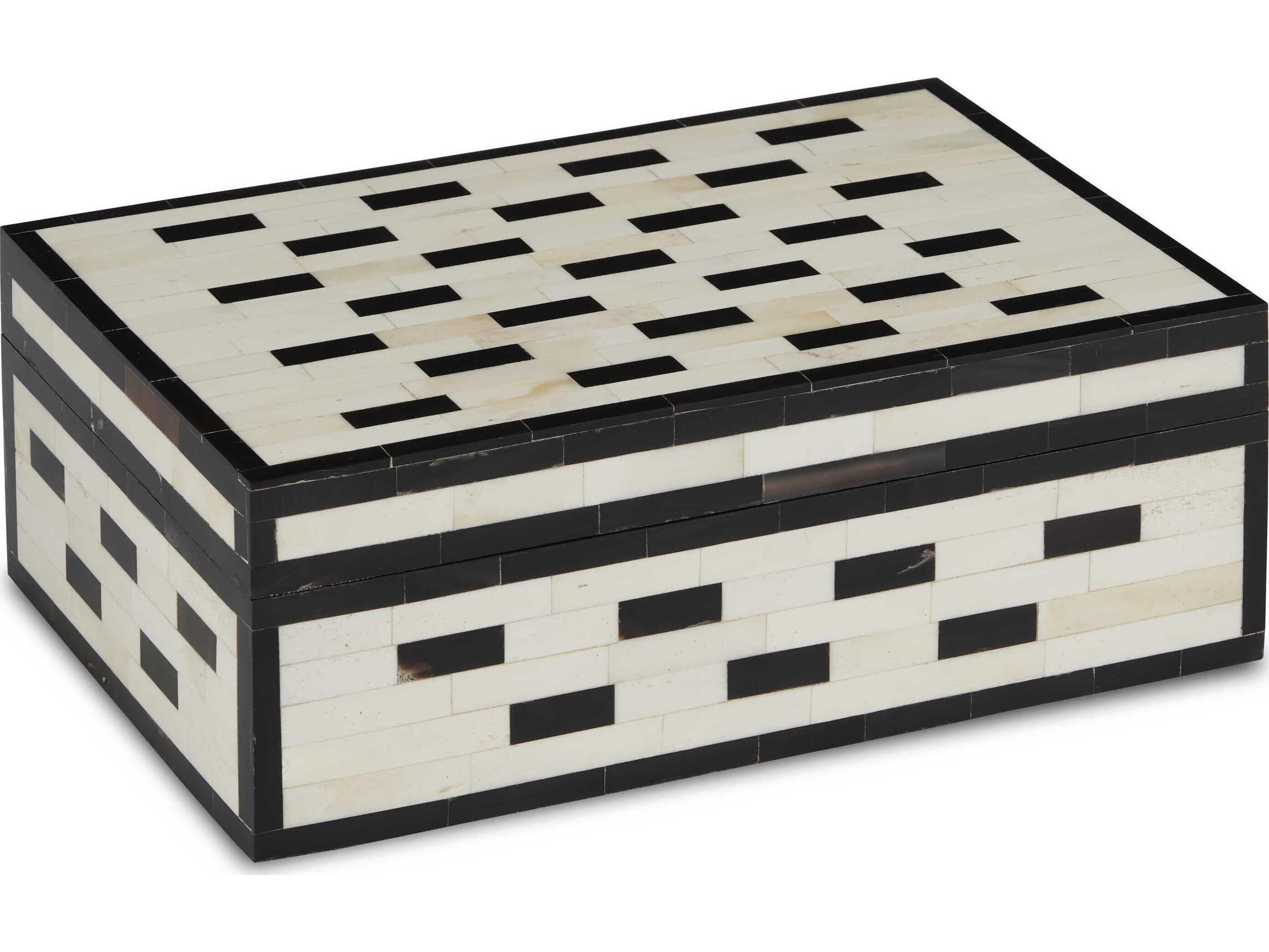 Currey & Company White / Black / Natural Carmine Box