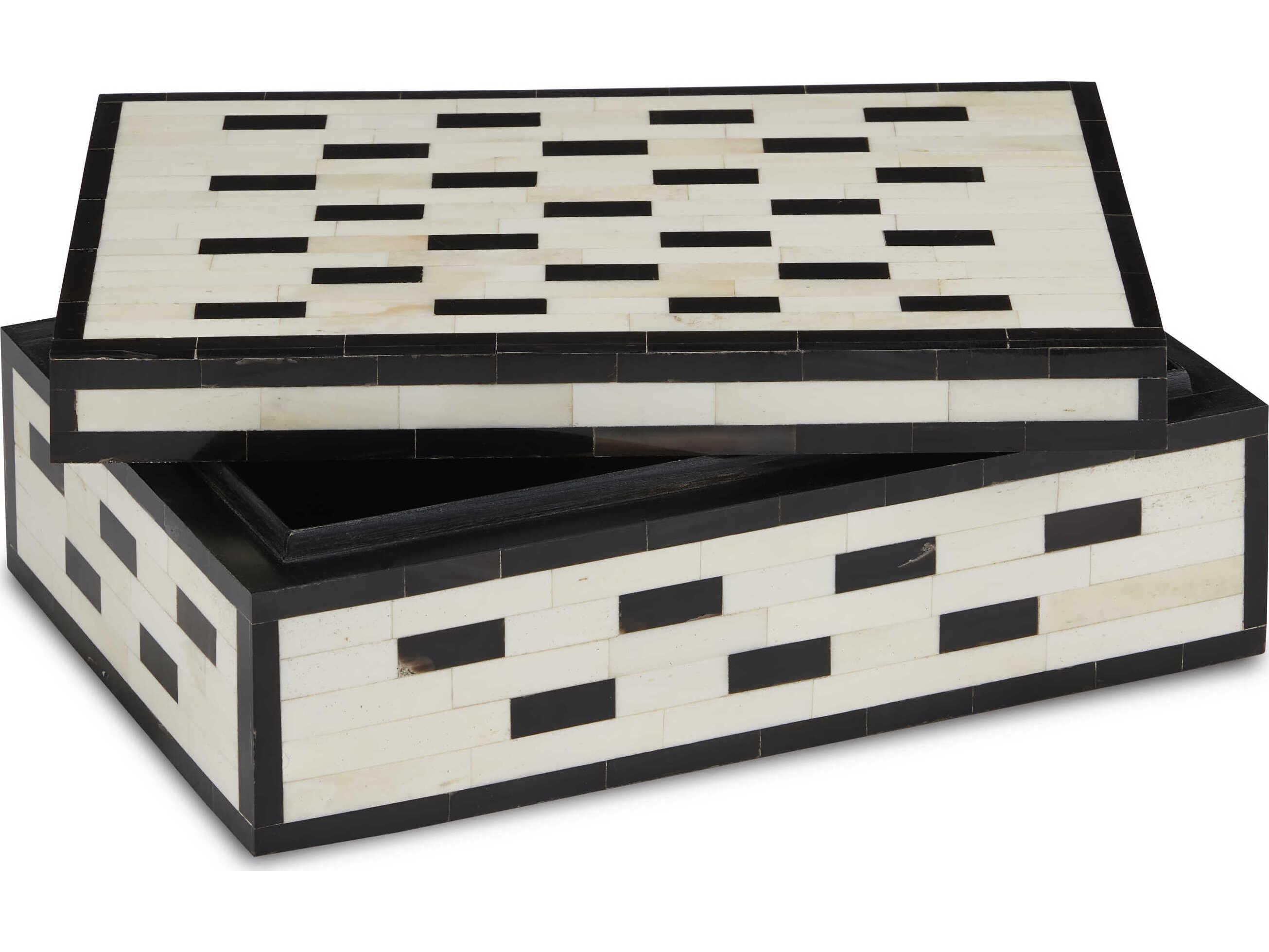 Currey & Company White / Black / Natural Carmine Box