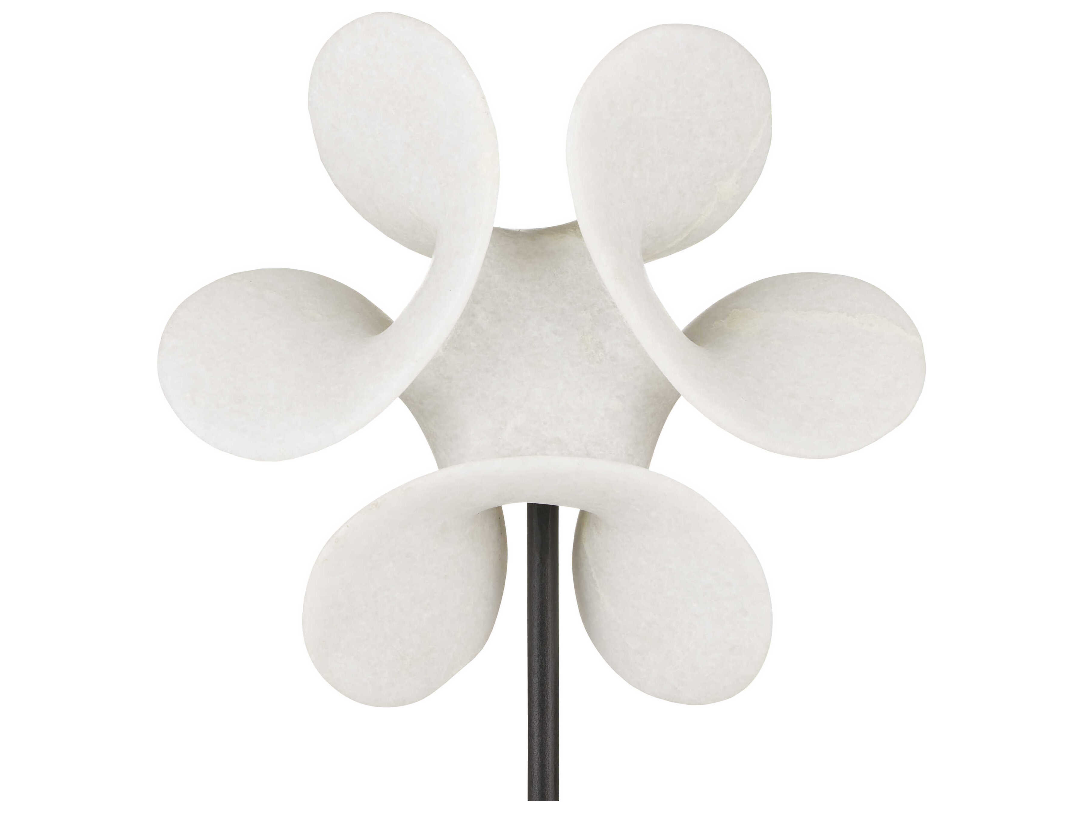 Currey & Company Natural / Black 14" High Helice Marble Ring Sculpture