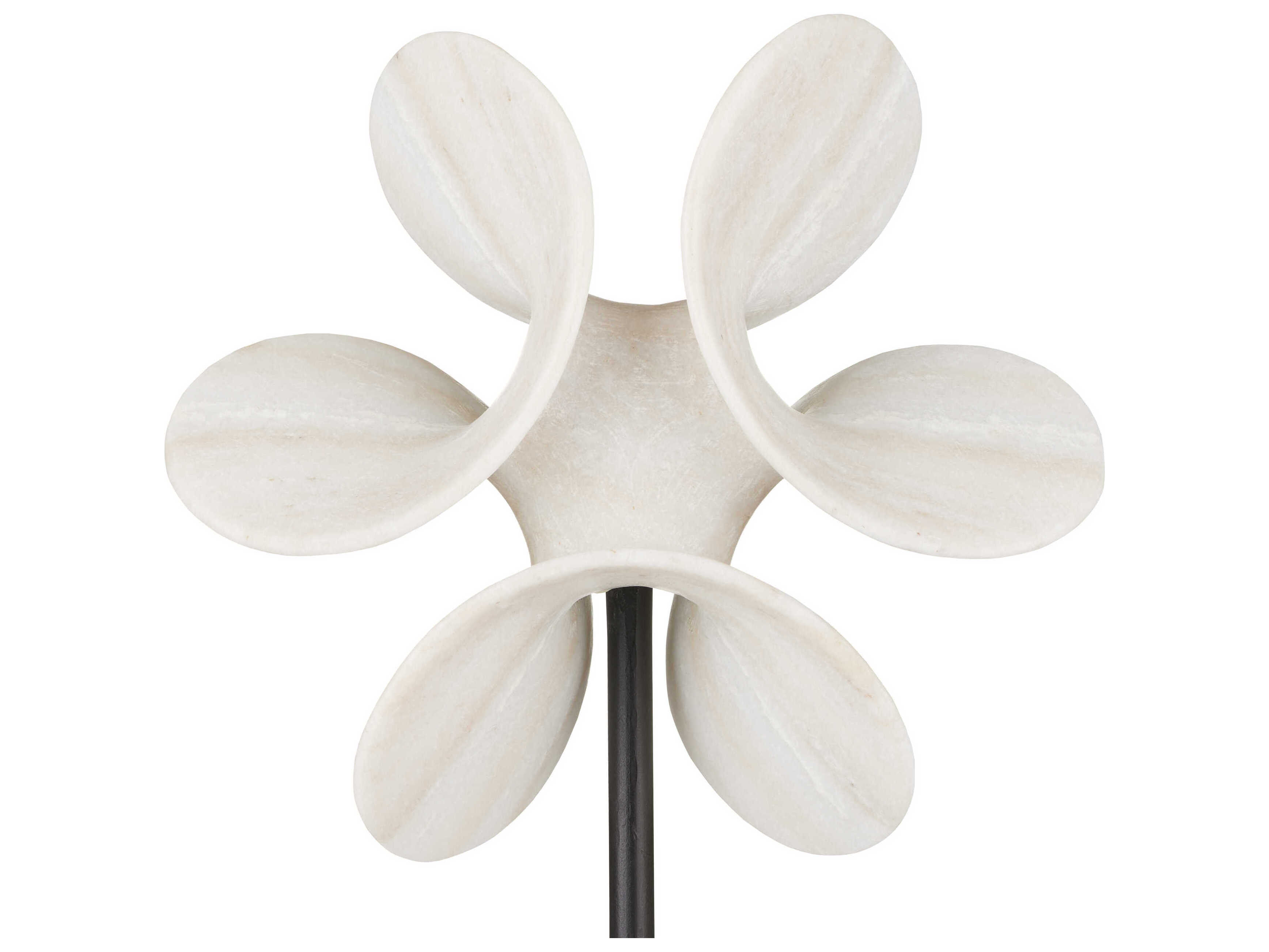 Currey & Company Natural / Black 19" High Helice Marble Ring Sculpture