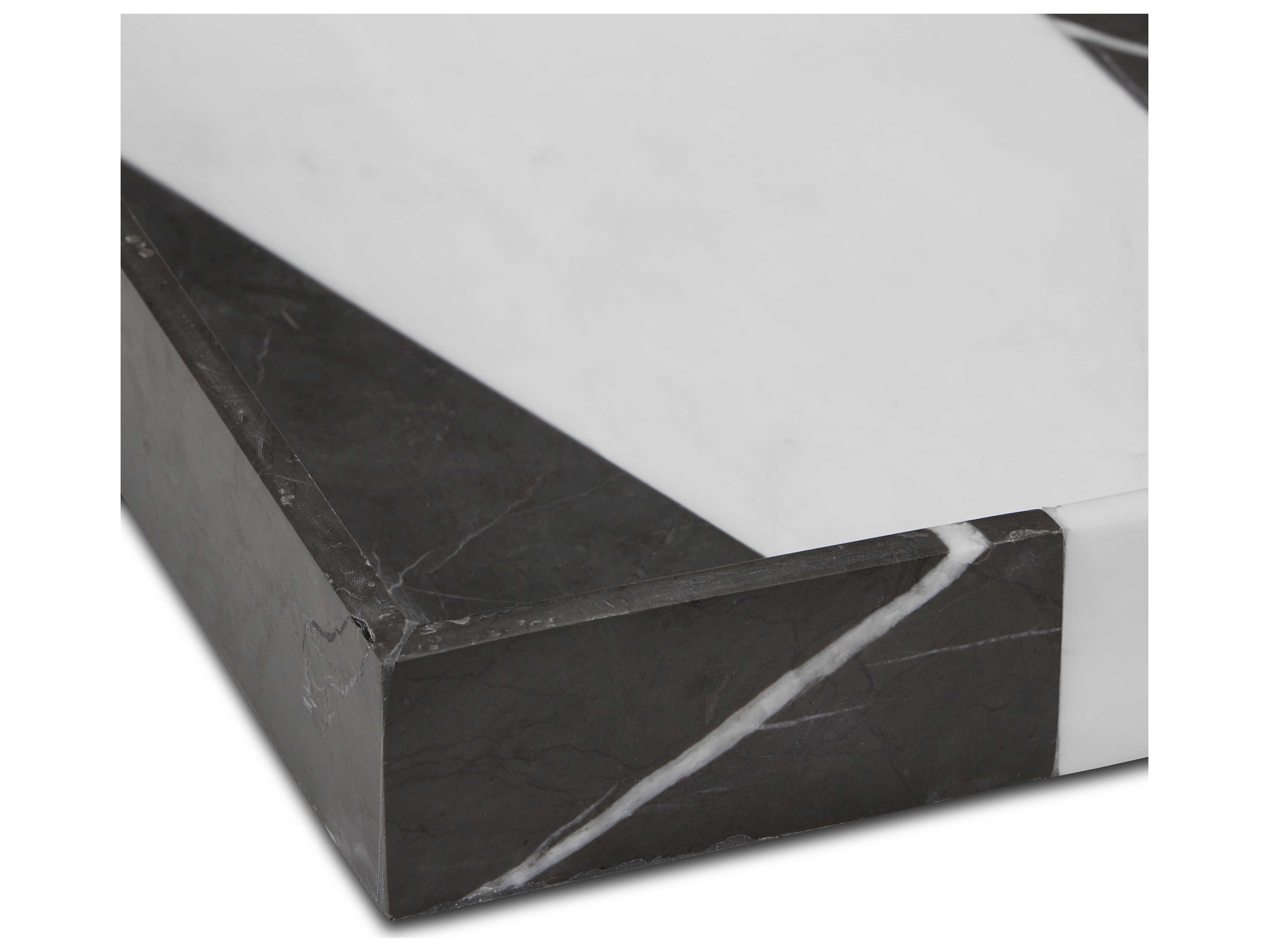 Currey & Company Sena Black / White Sena Marble Tray
