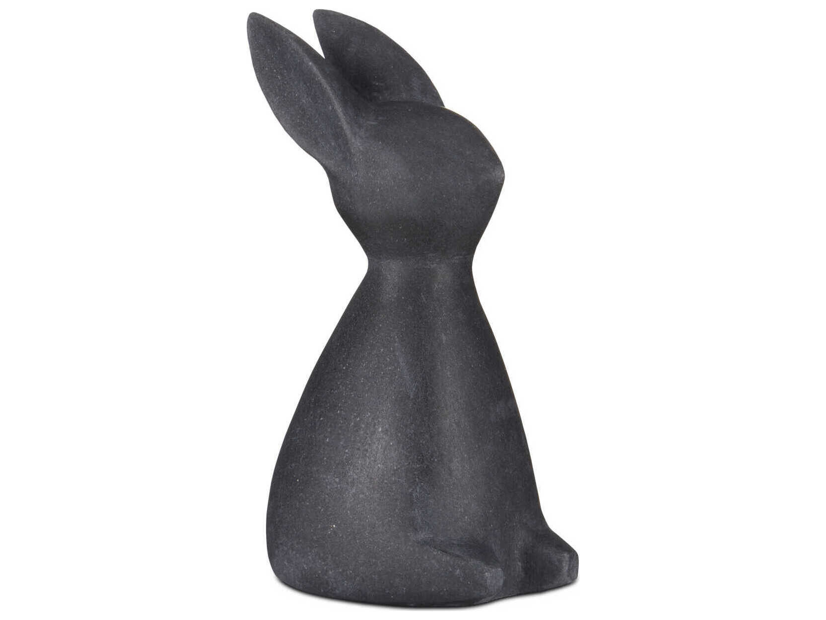 Currey & Company Black Marble Rabbit Sculpture