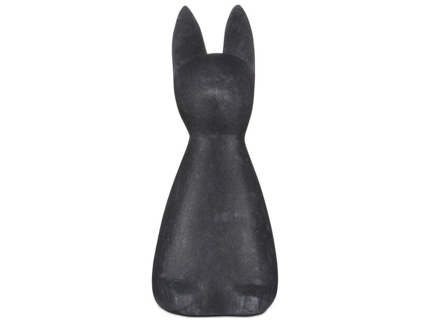 Currey & Company Black Marble Rabbit Sculpture