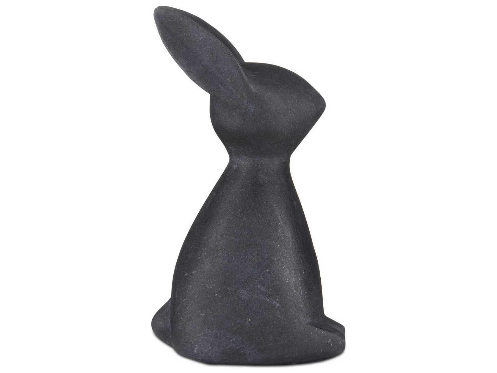 Currey & Company Black Marble Rabbit Sculpture