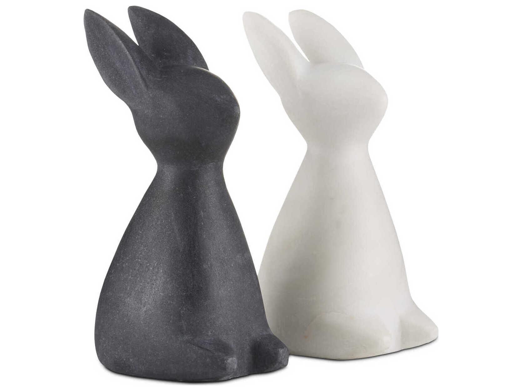Currey & Company Black Marble Rabbit Sculpture