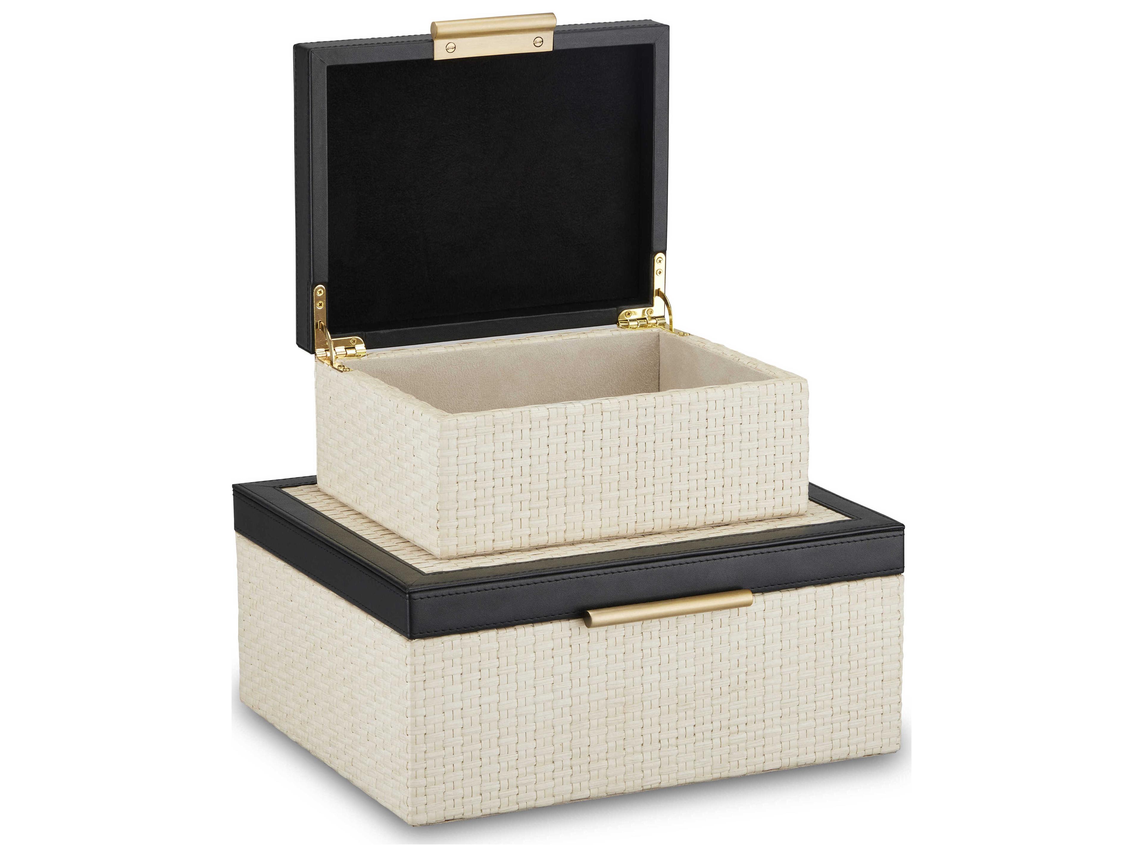 Currey & Company Deanna Ivory / Black Box Set of 2