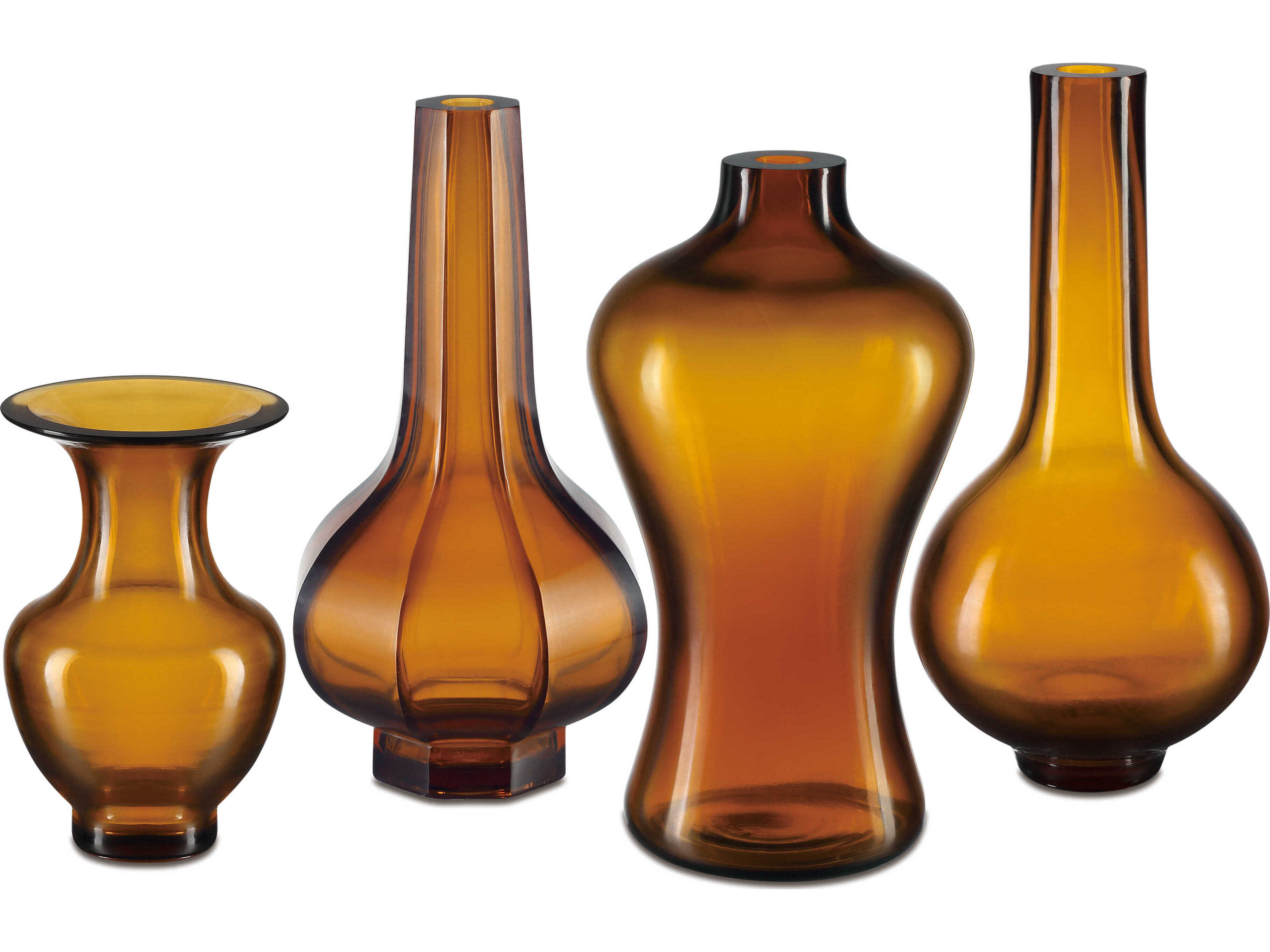 Currey & Company Imperial Amber Peking Long Neck Vase