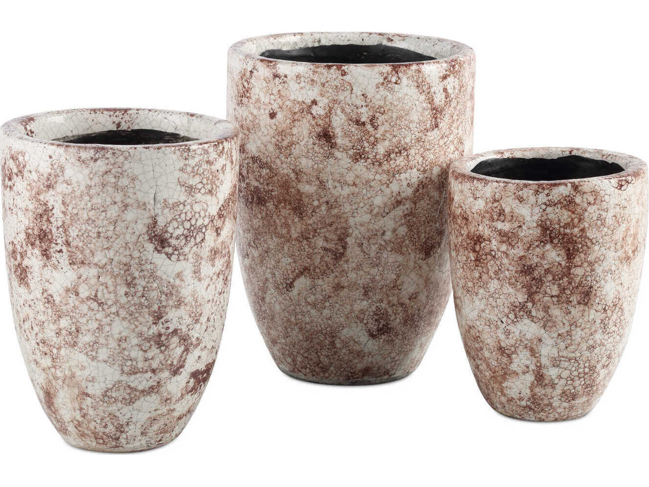 Currey & Company Brown / Off White Marne Vase Set of 3
