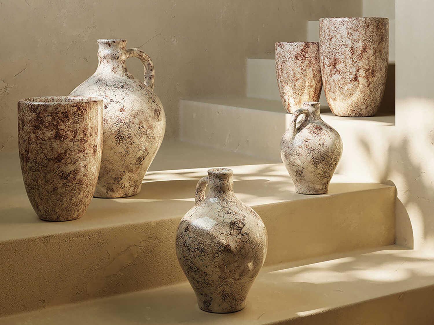 Currey & Company Brown / Off White Marne Vase Set of 3