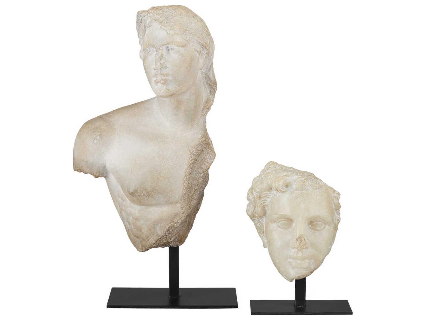 Currey & Company Aged Beige Greek Princess Head Fragment Sculpture