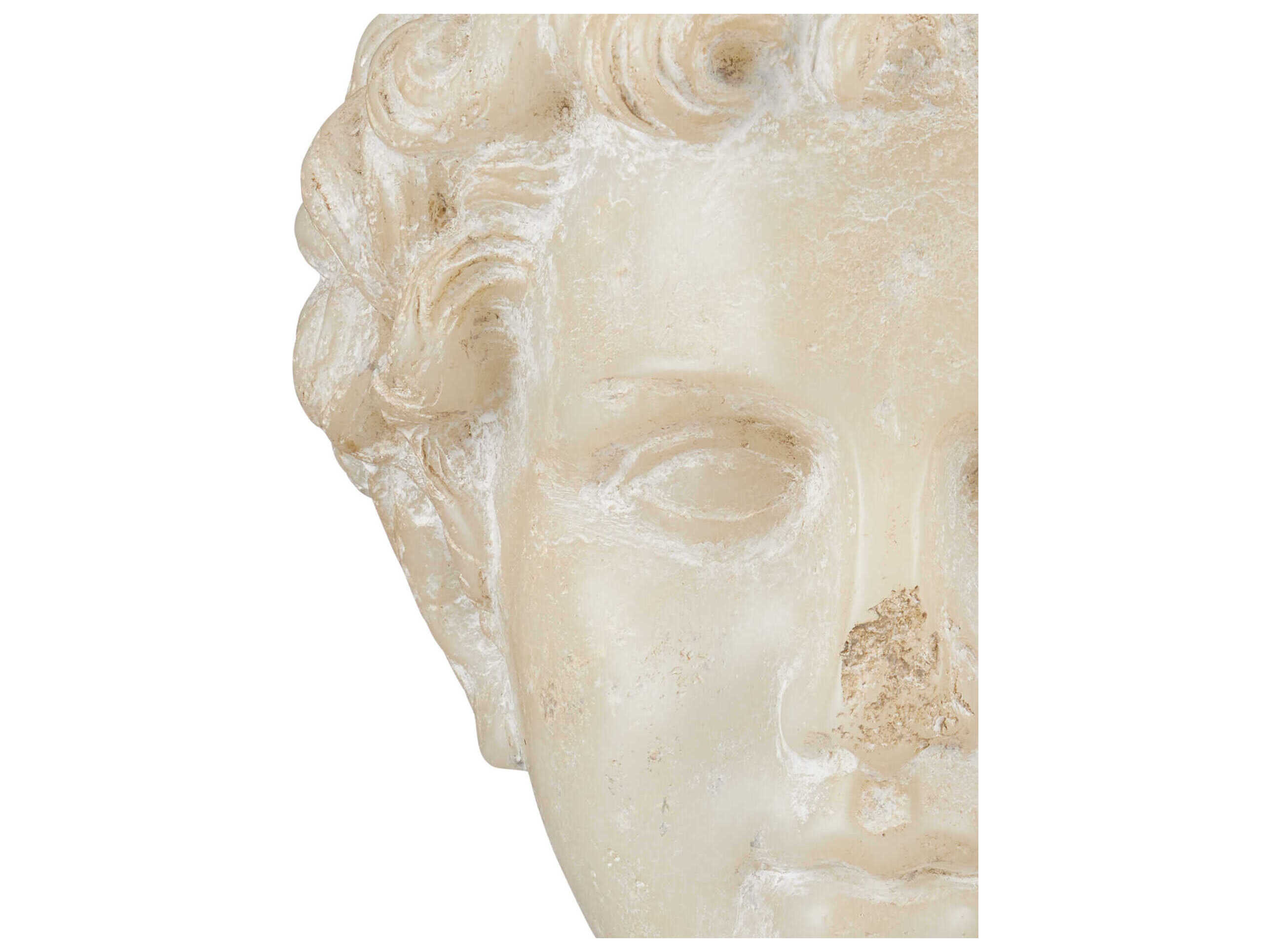 Currey & Company Aged Beige Greek Princess Head Fragment Sculpture