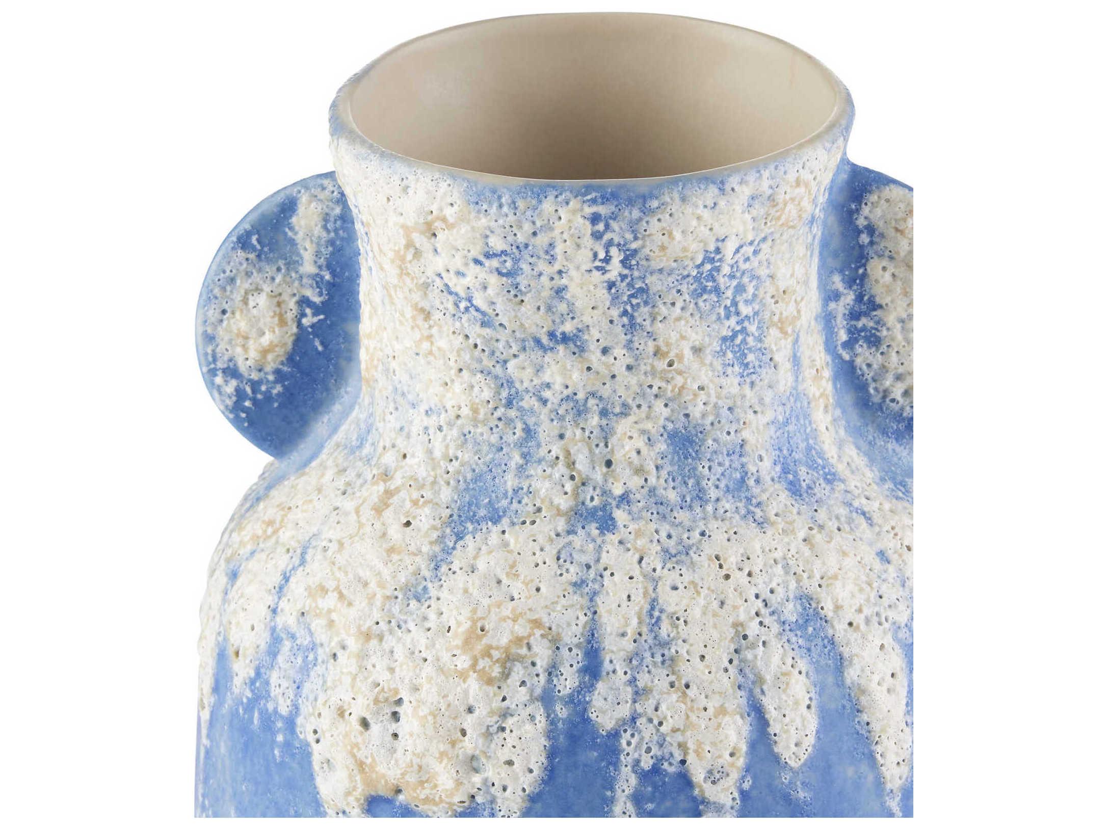 Currey & Company Paros Blue / White Vase Set of 4