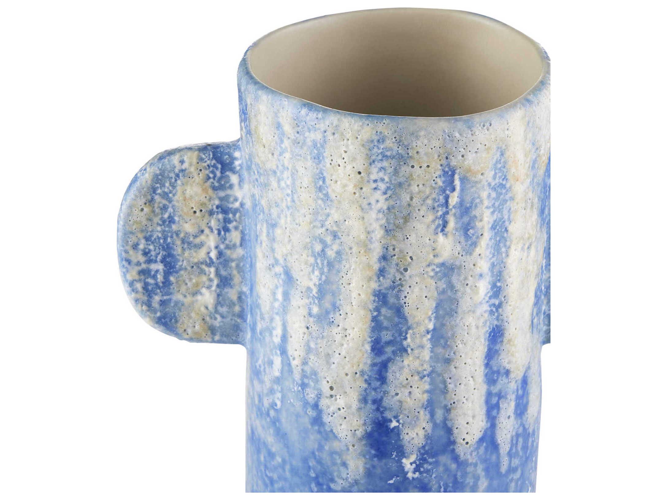 Currey & Company Paros Blue / White Vase Set of 4