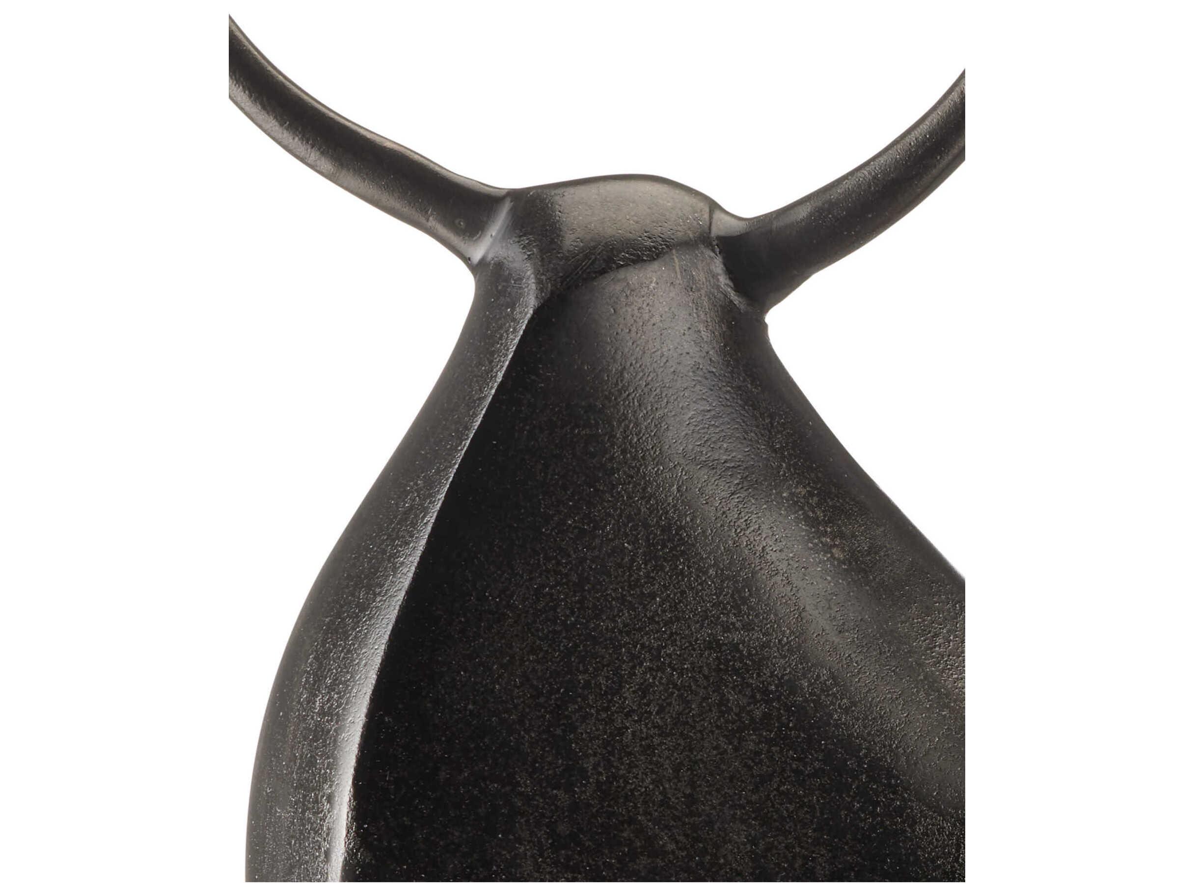 Currey & Company Graphite Ferdinand Bull Sculpture