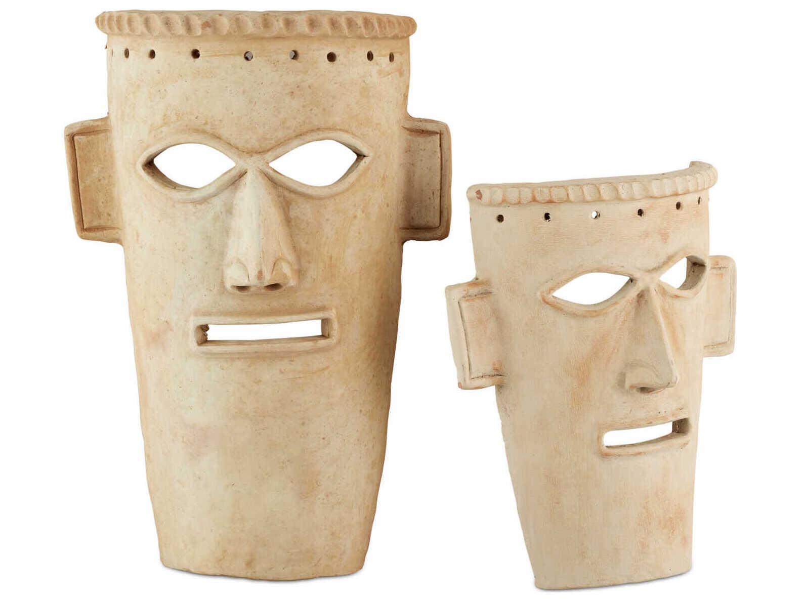 Currey & Company Etu Mask Sculpture Set of 2