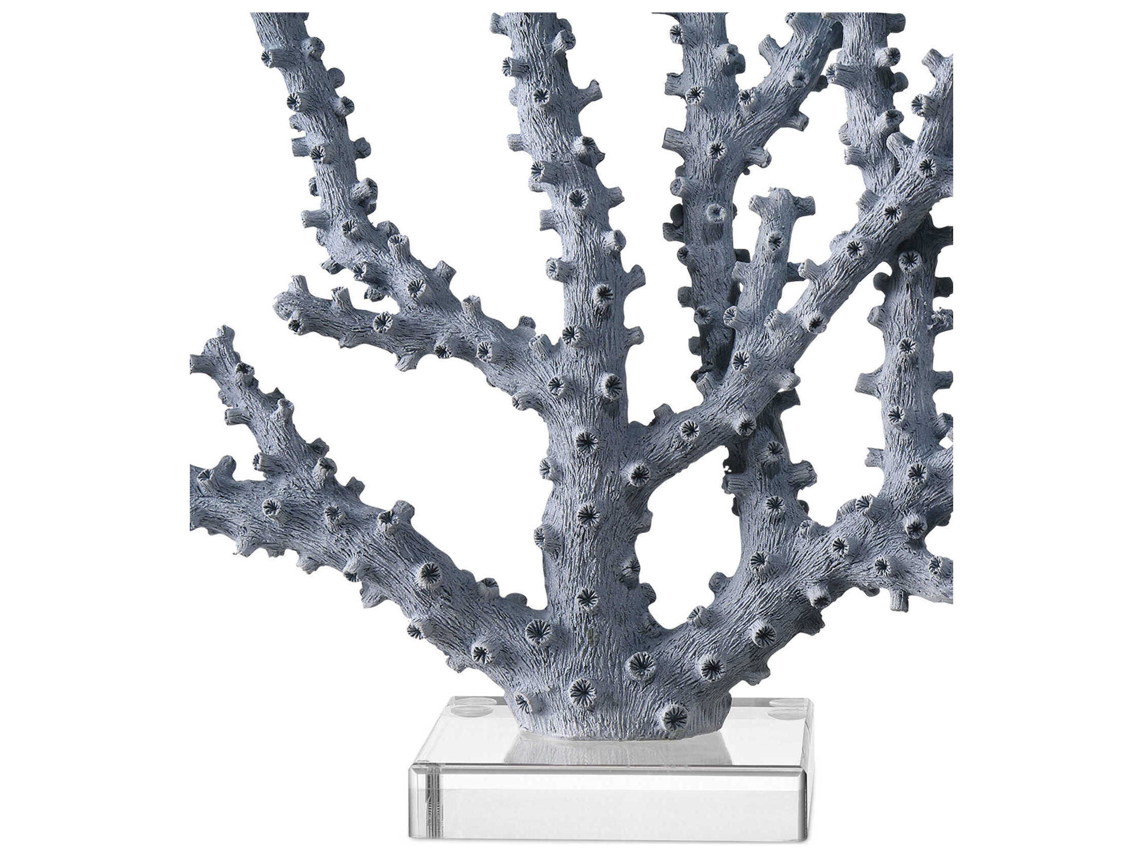 Currey & Company Blue Coral Sculpture Set of 2
