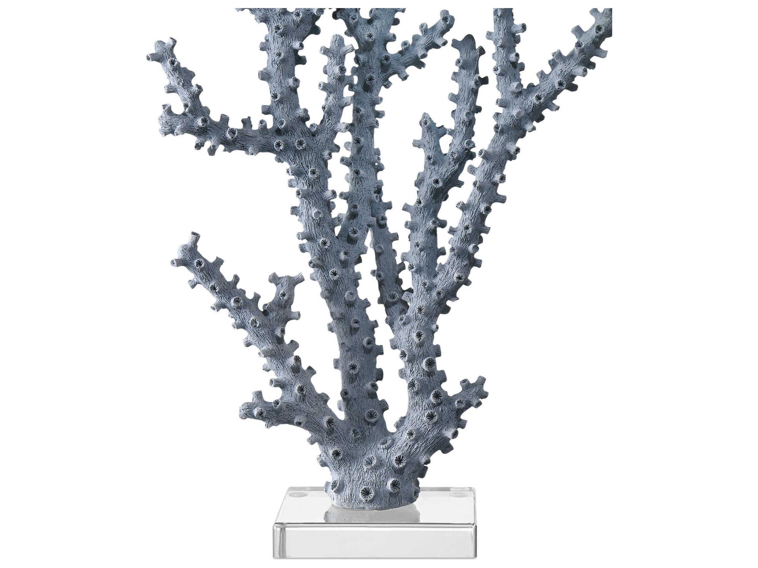Currey & Company Blue Coral Sculpture Set of 2