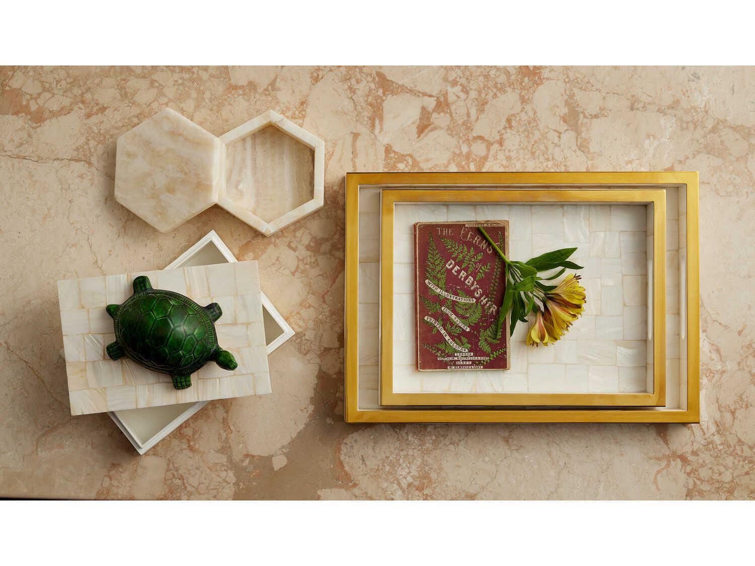 Currey & Company Arco Onyx Hexagon Box