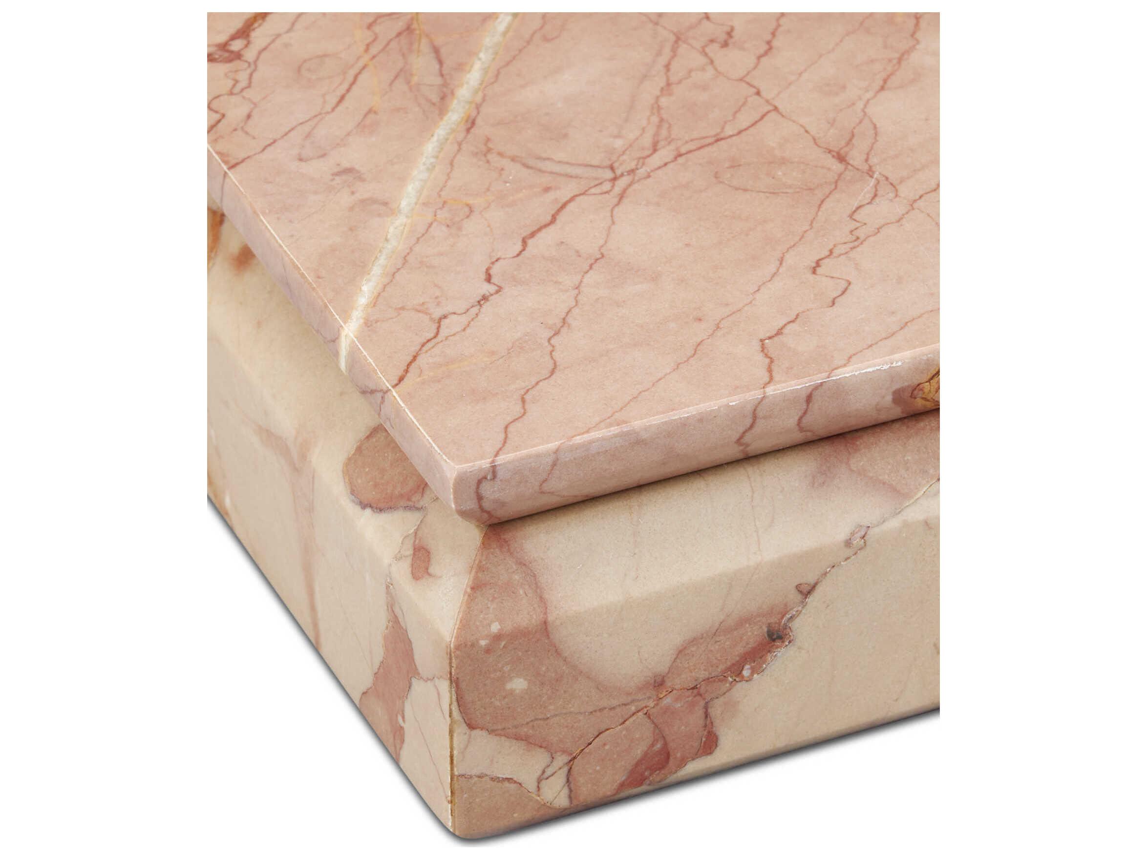 Currey & Company Leslie Rosa Marble Box