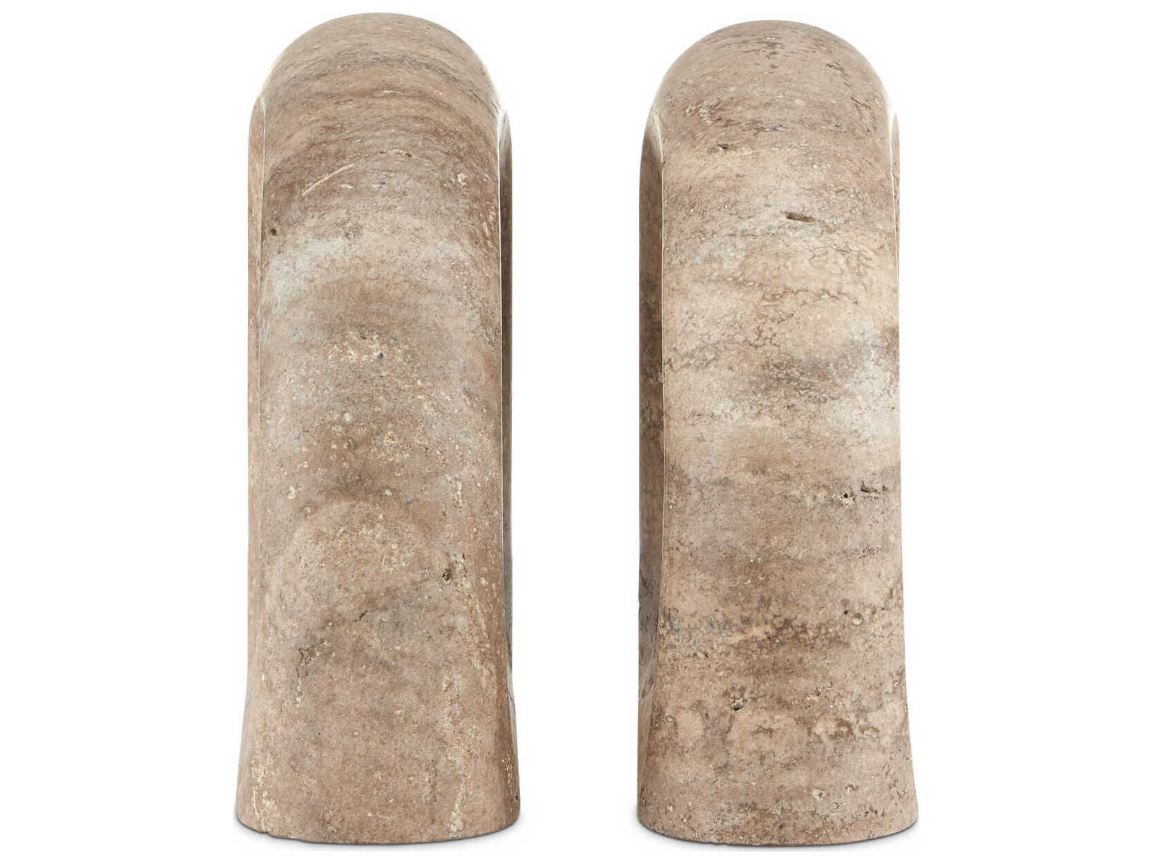 Currey & Company Russo Travertine Object Sculpture Set of 2
