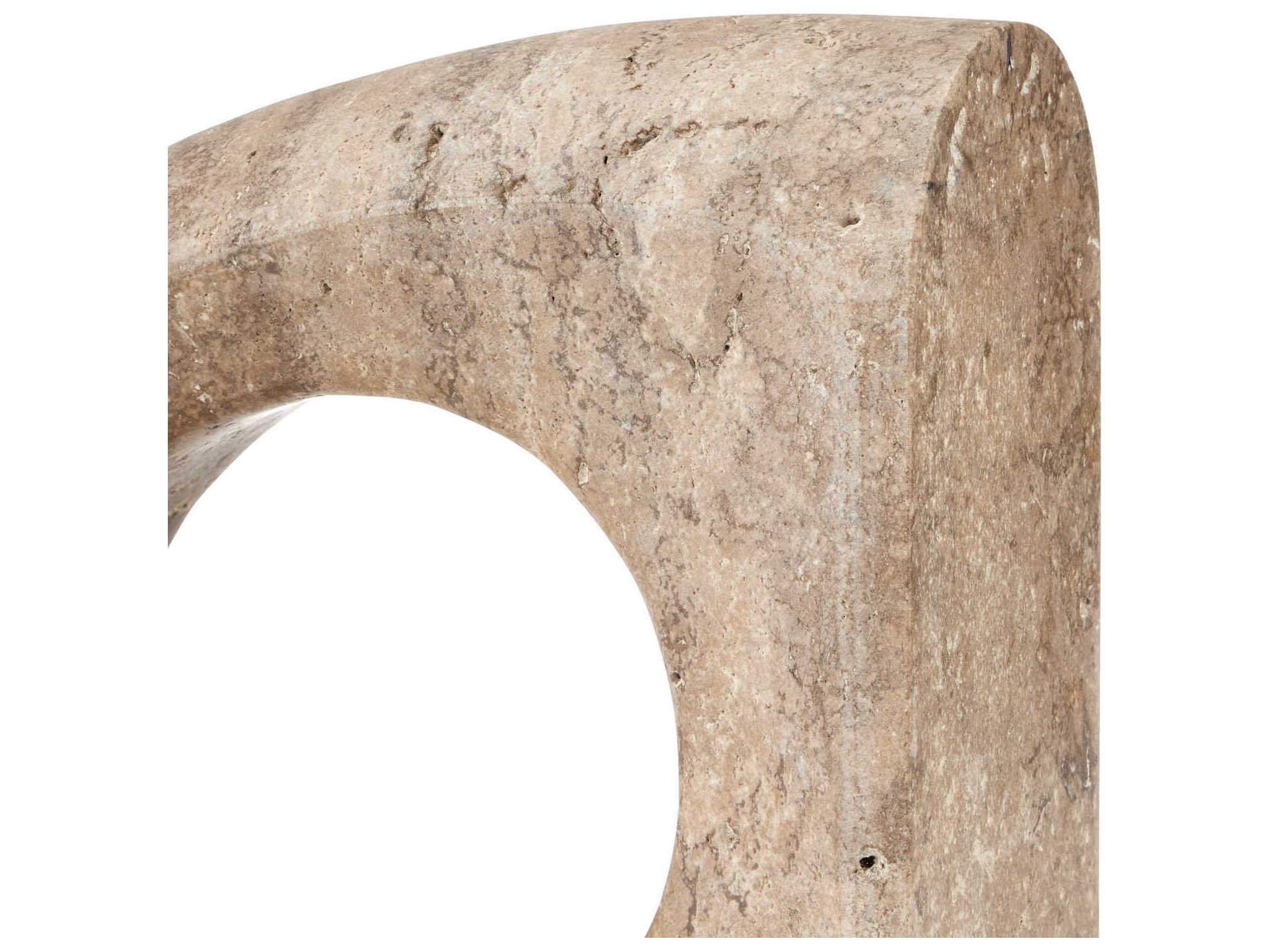 Currey & Company Russo Travertine Object Sculpture Set of 2