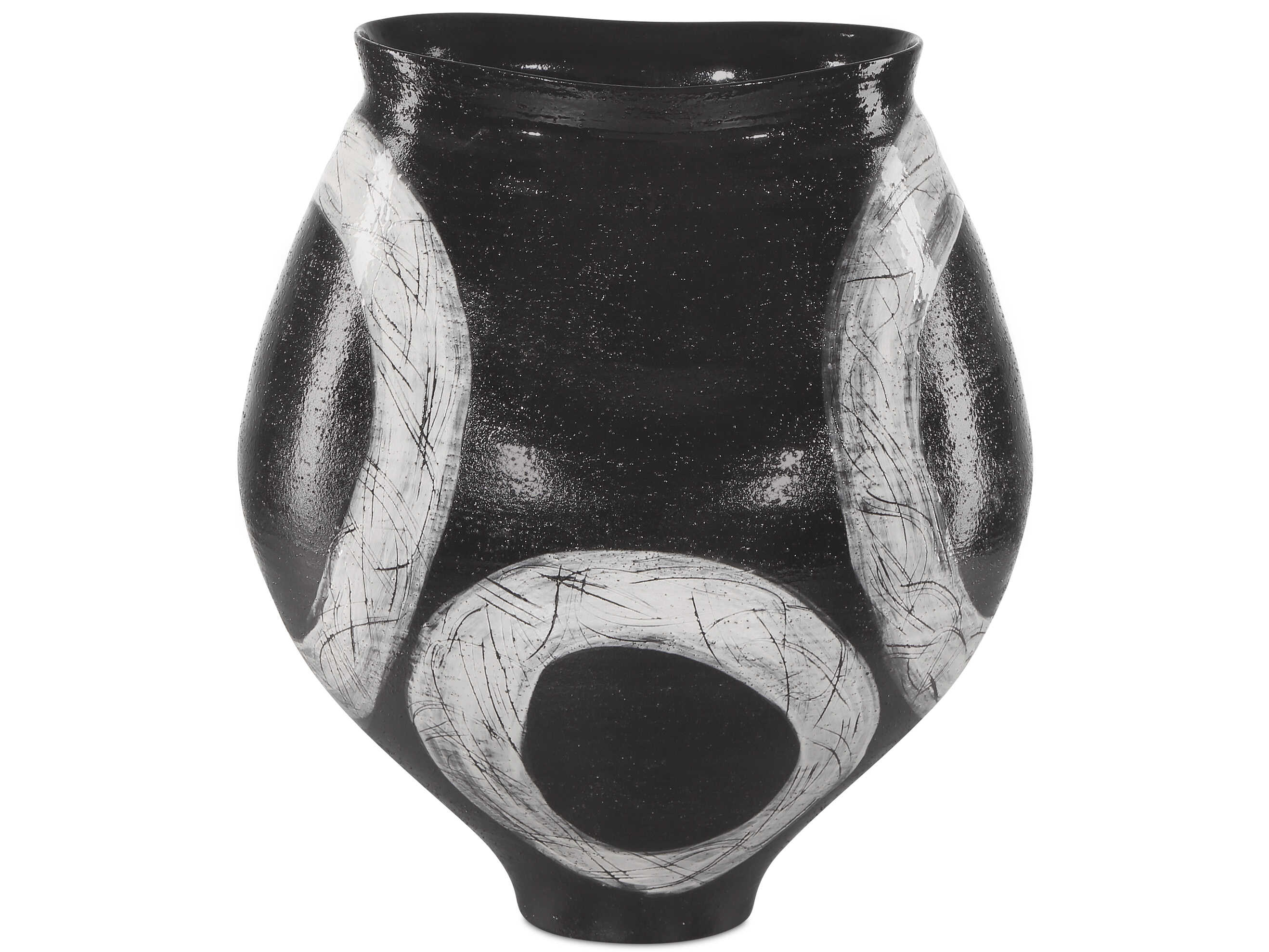 Currey & Company Satori Black Light Gray Vase